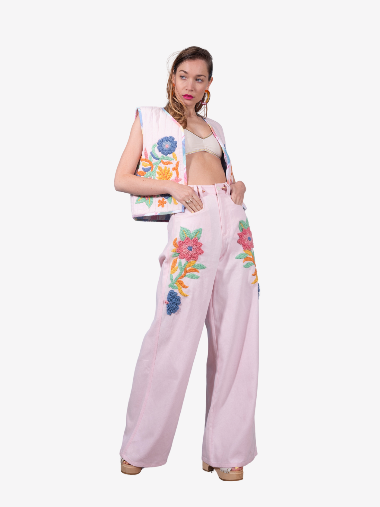 BRAMA embroidered pink bolero