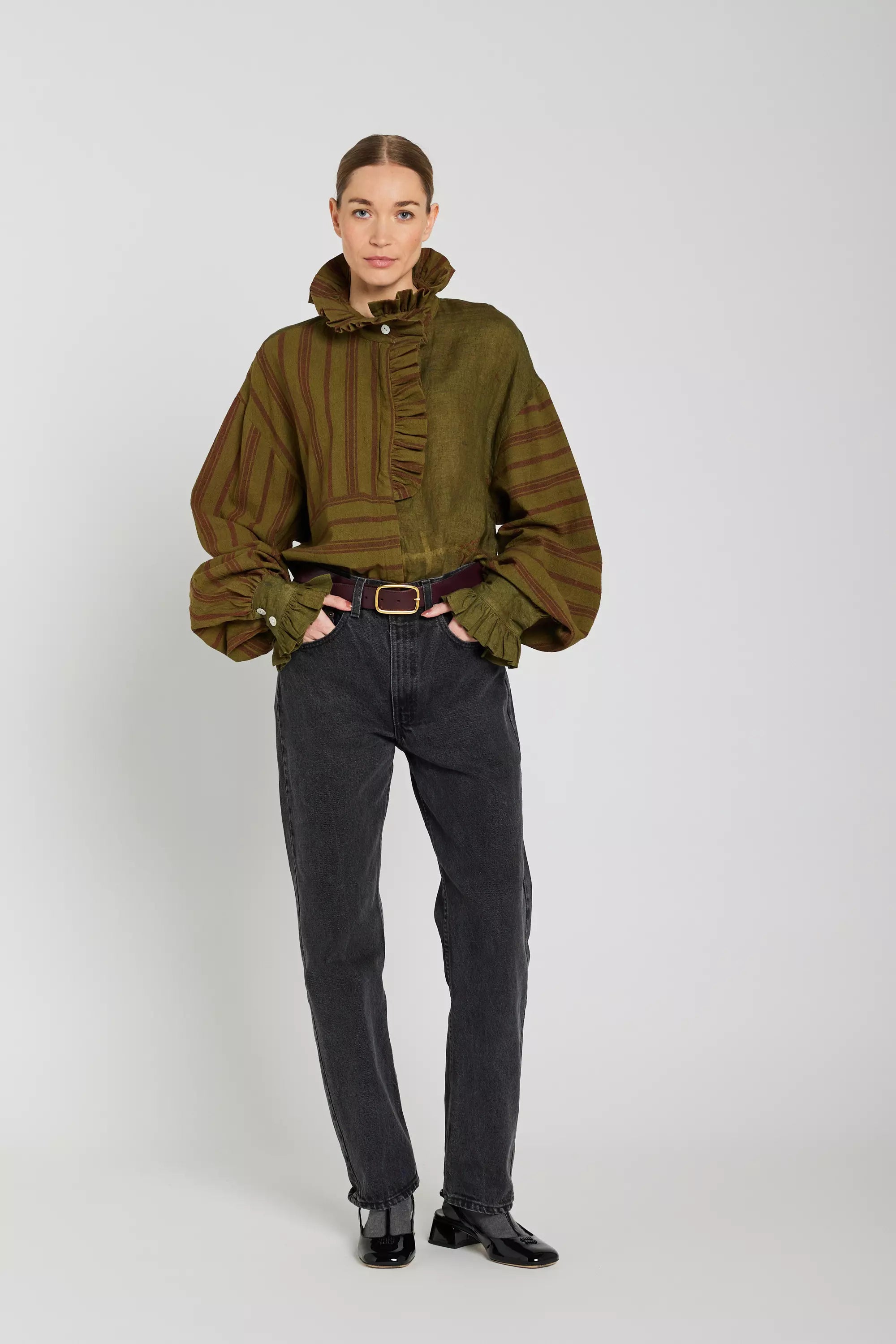 ALMA khaki blouse