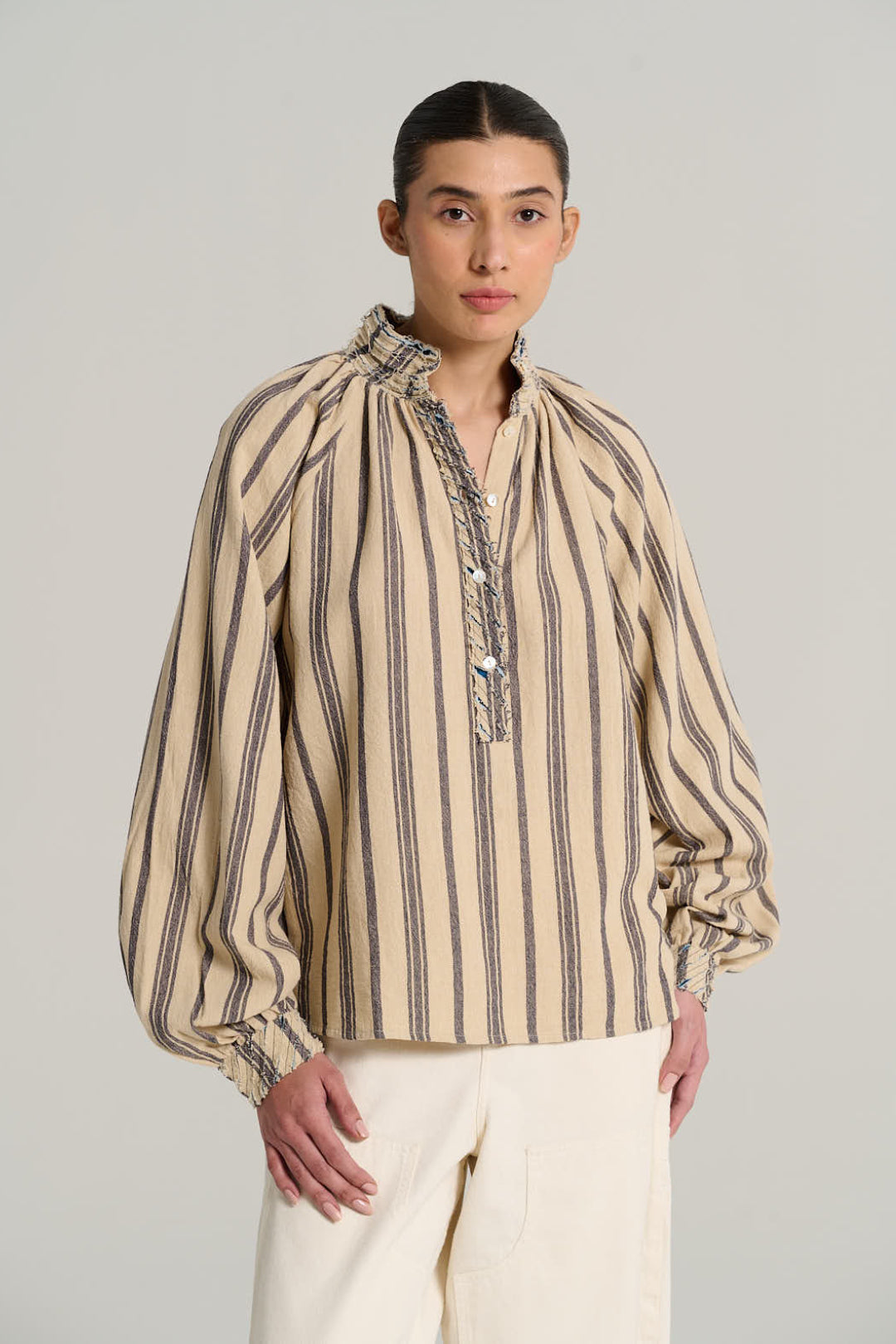 ARTHUR cream linen blouse
