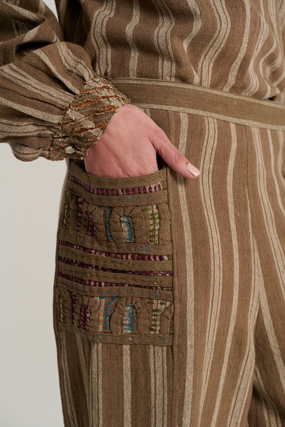 Pantalon en lin tabac ARTHUR
