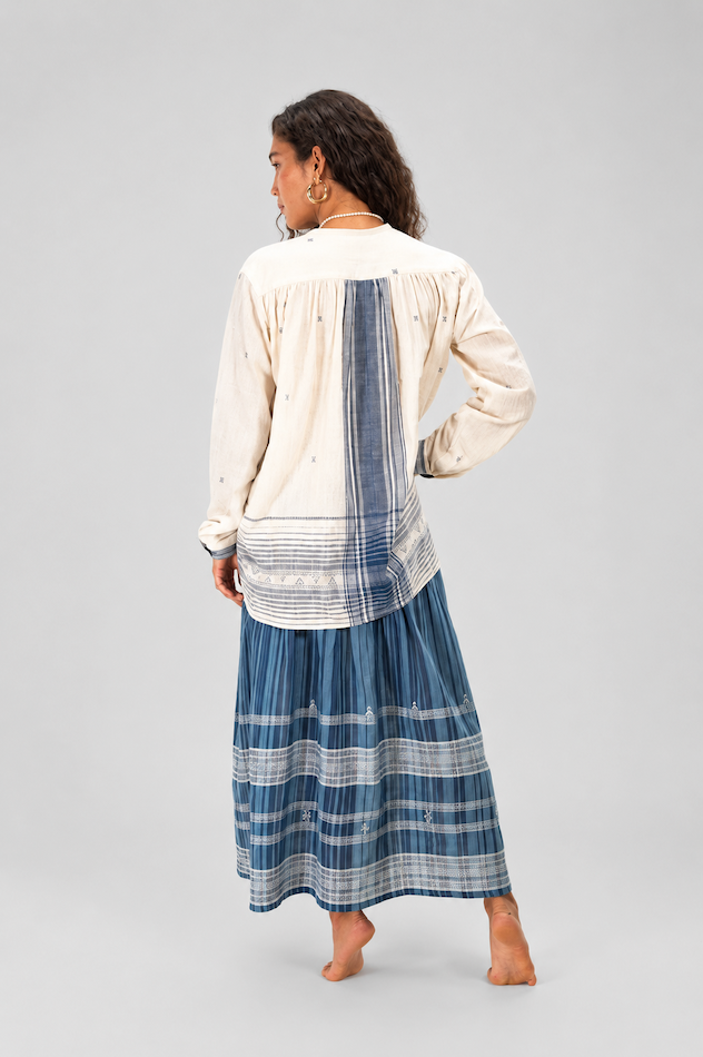 Chemise tissée bleue Ajmir