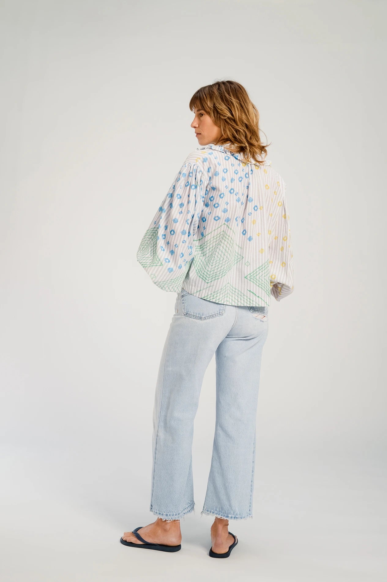 V DE VINSTER BAYA BLOUSE BLUE GREEN