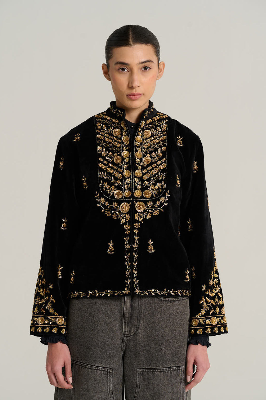 Black velvet jacket CAMILLE