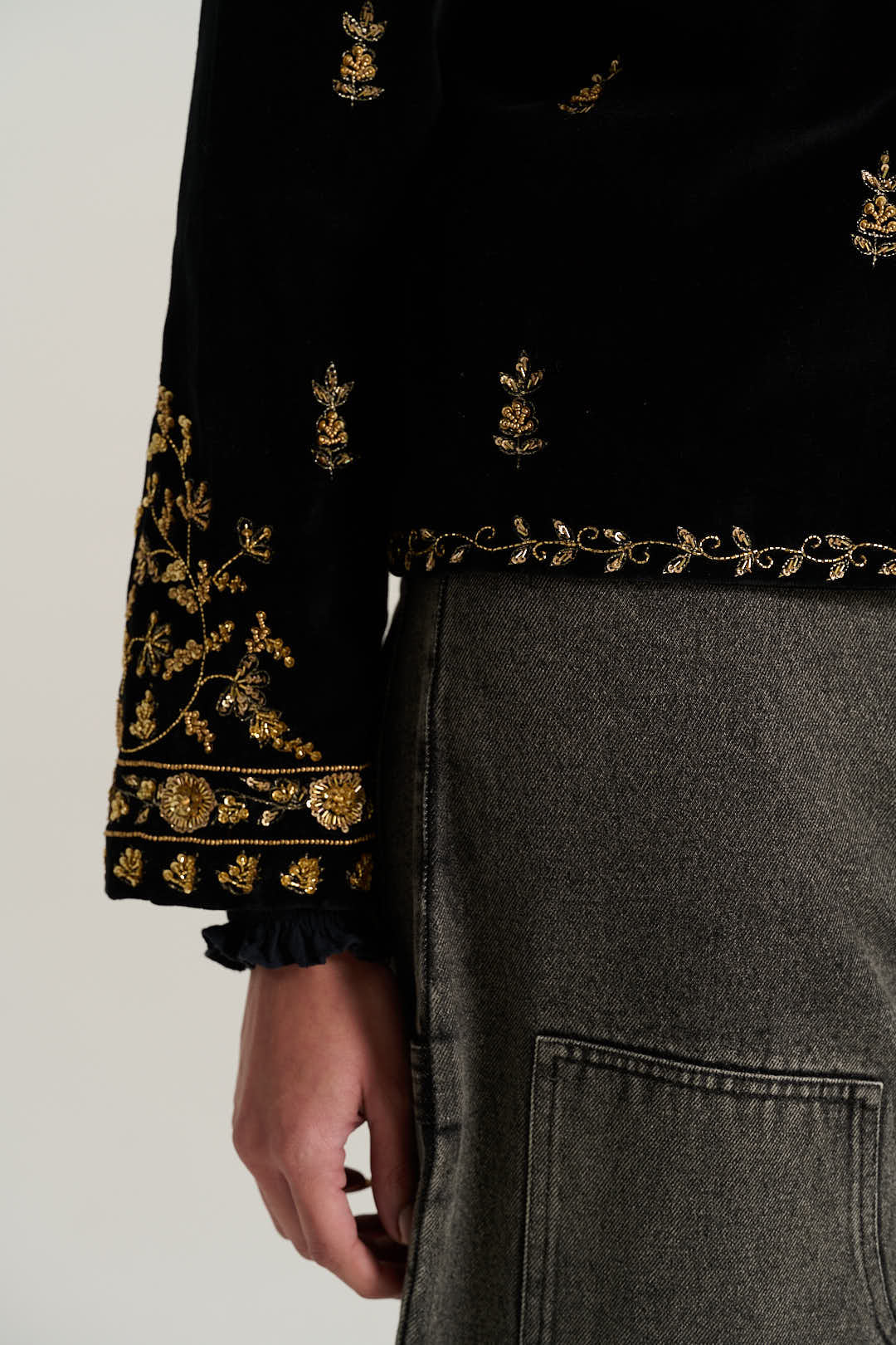 Black velvet jacket CAMILLE