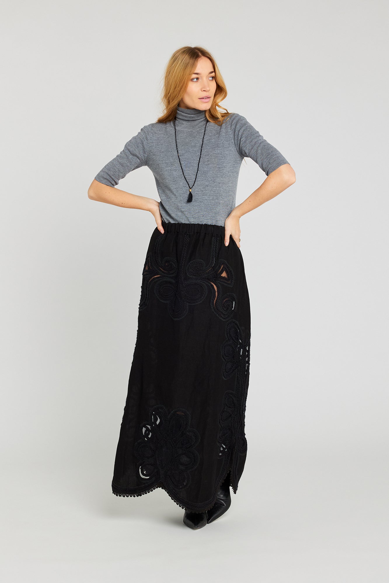 CARE black lace skirt