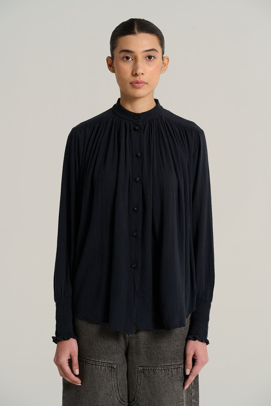 CESAR Olive Wild Silk Shirt