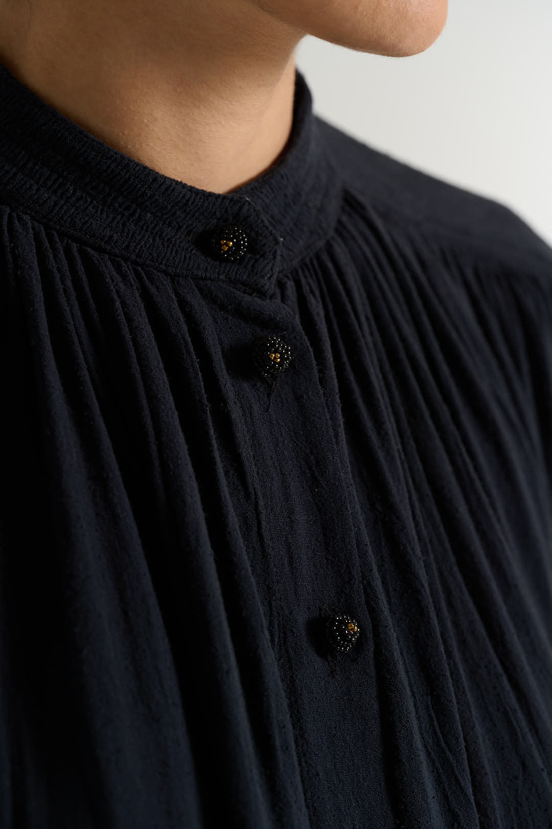 CESAR olive raw silk dress