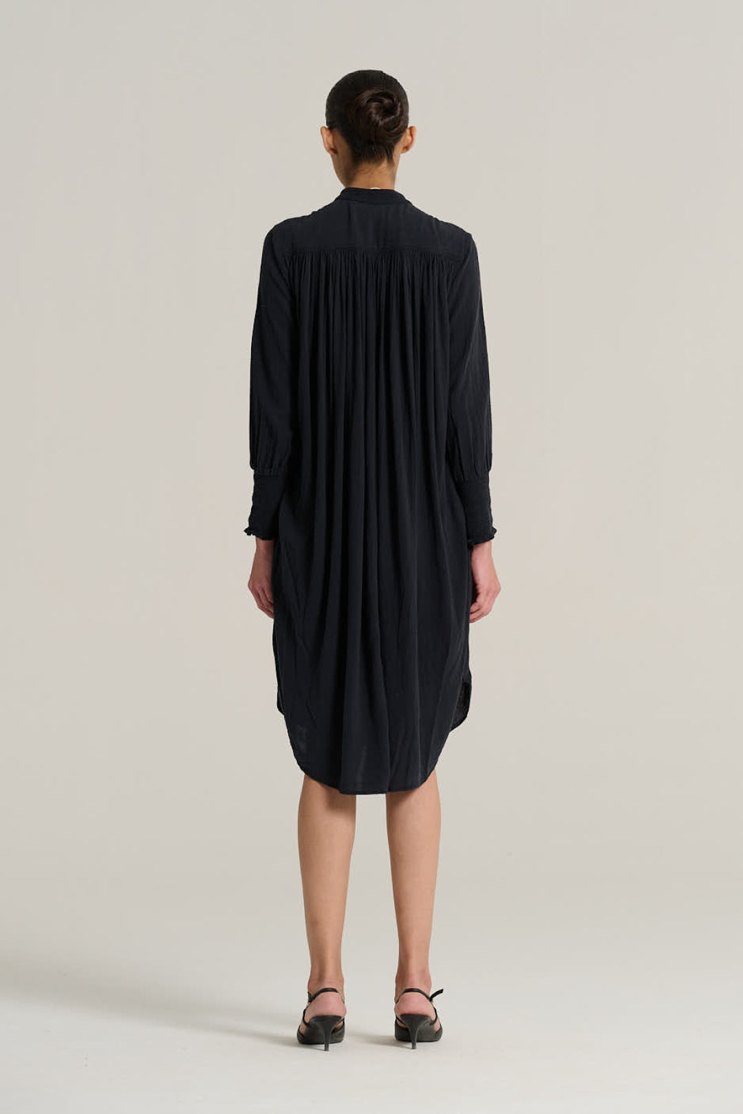 CESAR olive raw silk dress
