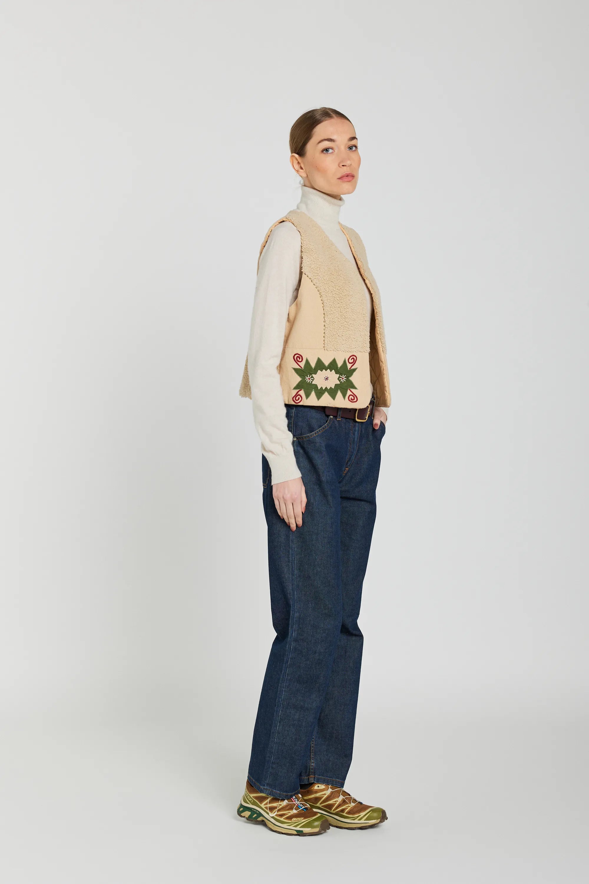 CHARLI cream embroidered bolero