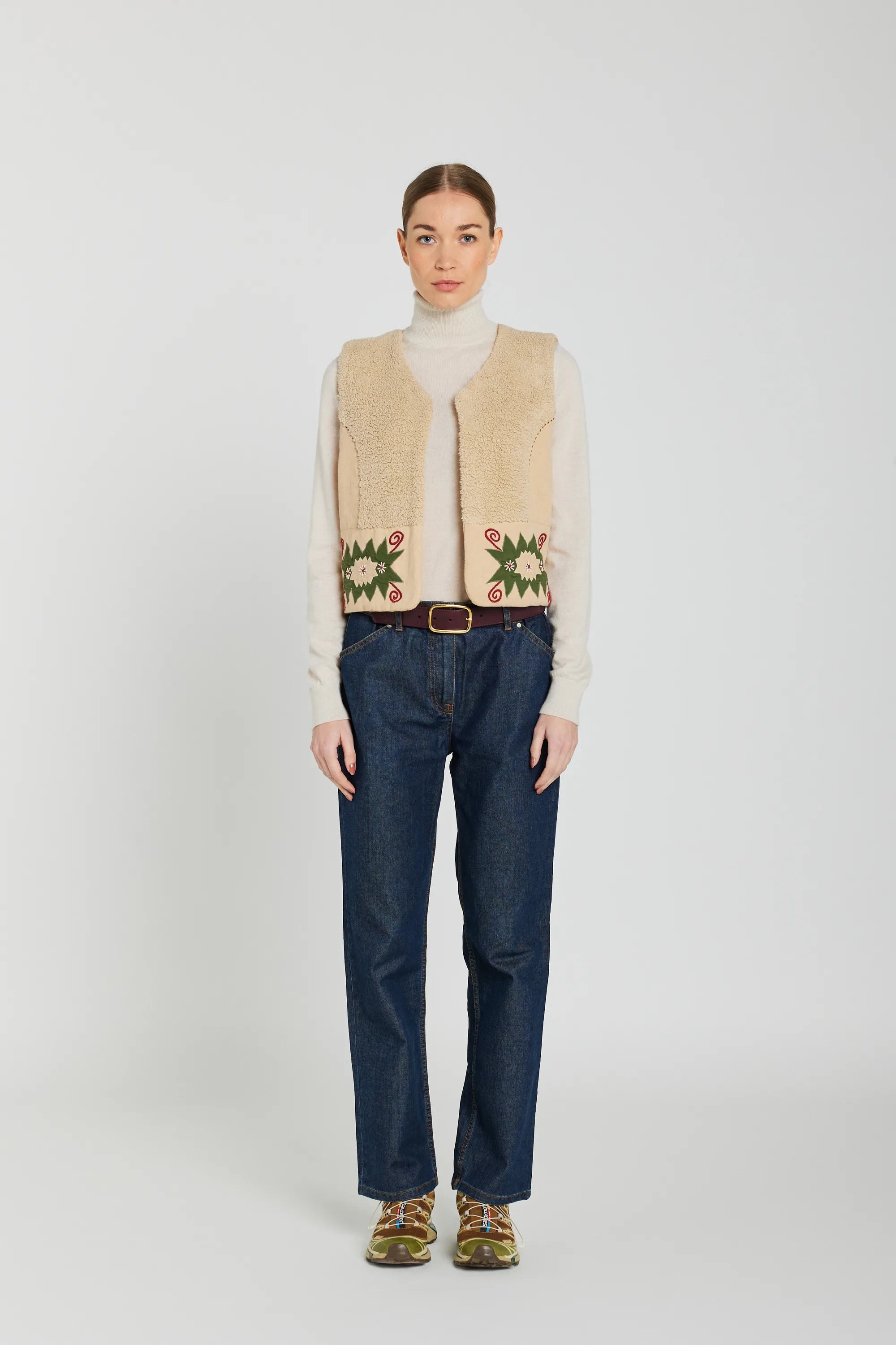 CHARLI cream embroidered bolero