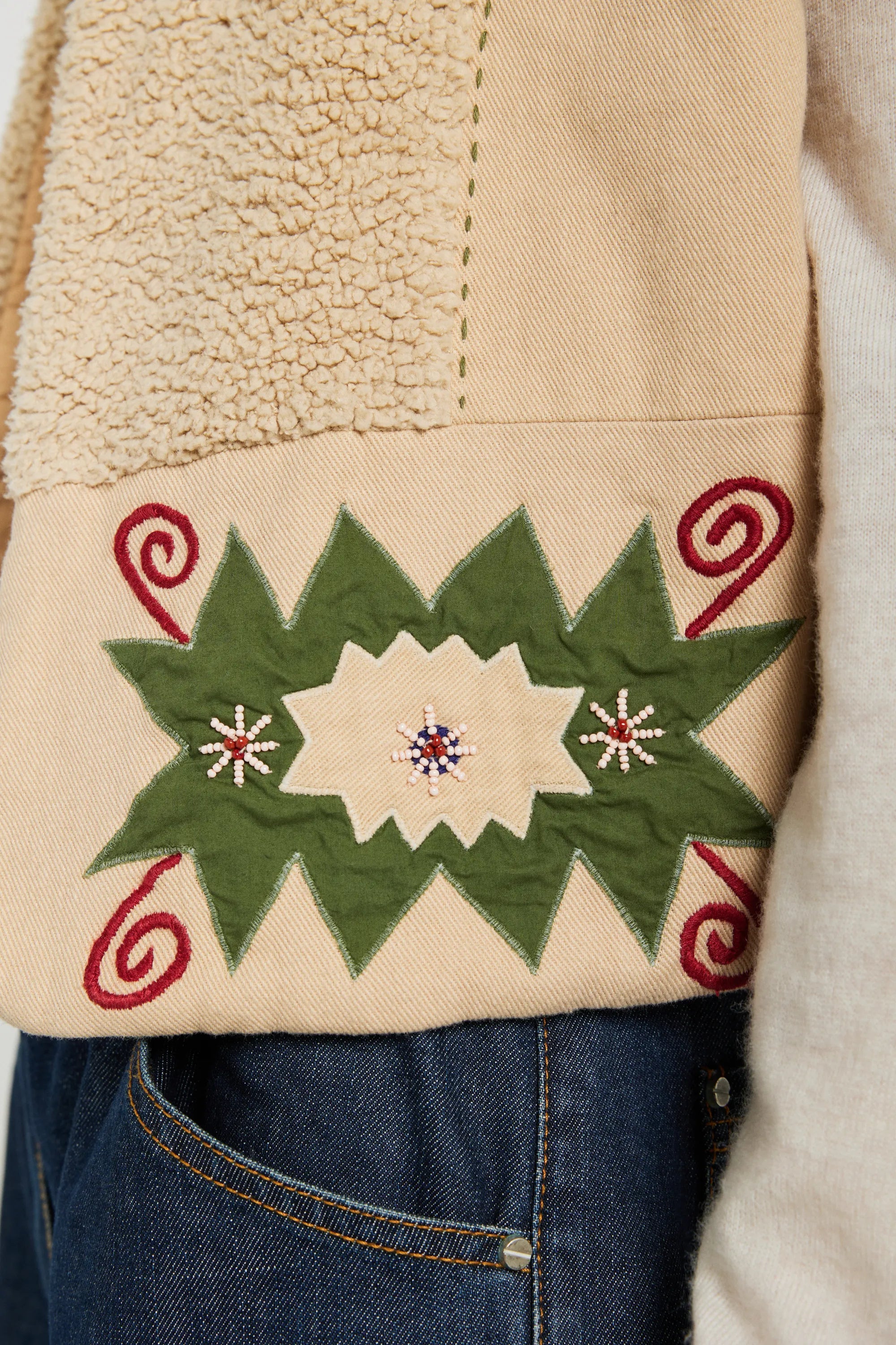 CHARLI cream embroidered bolero