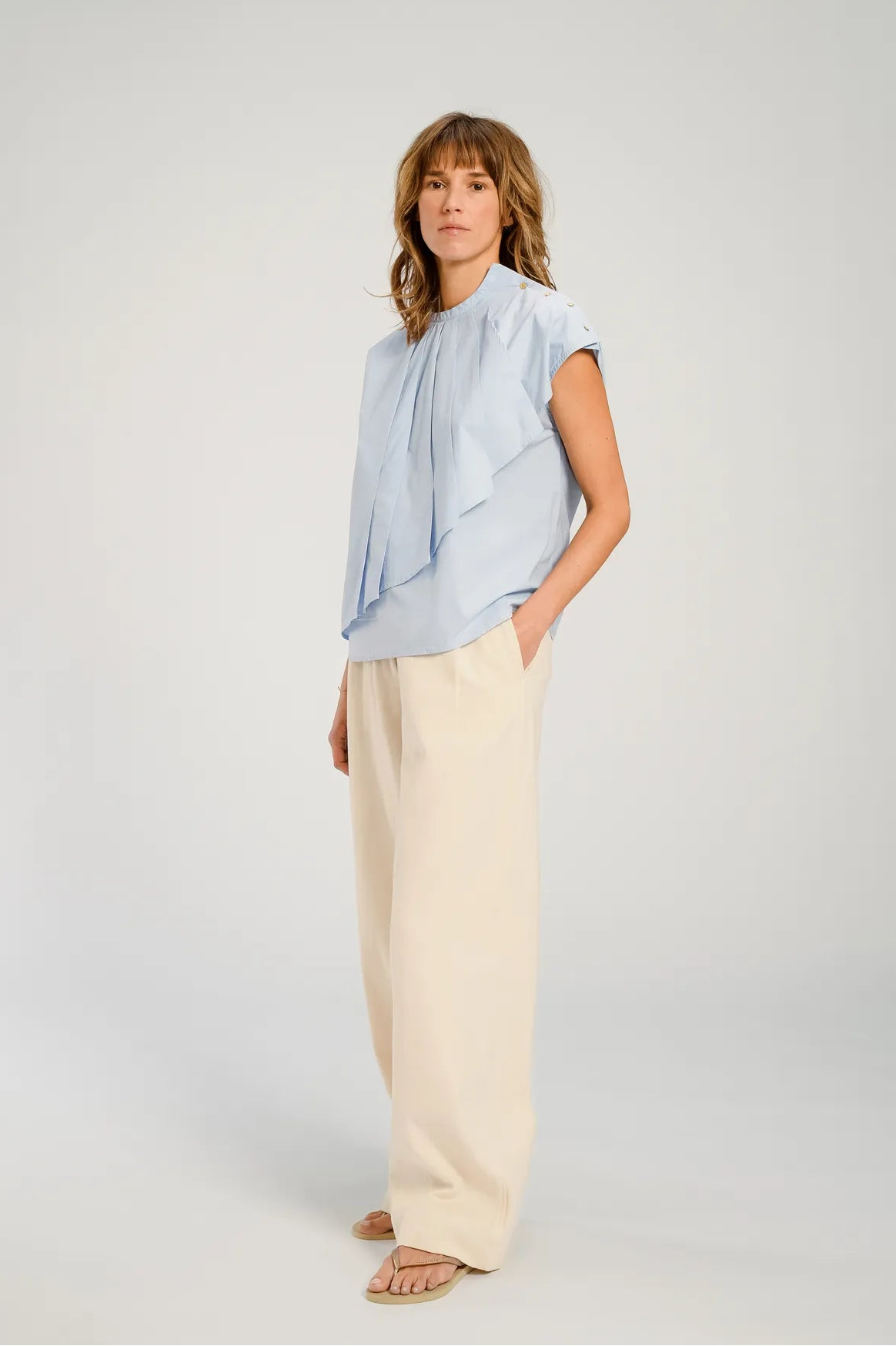 blouse blue sky v de vinster