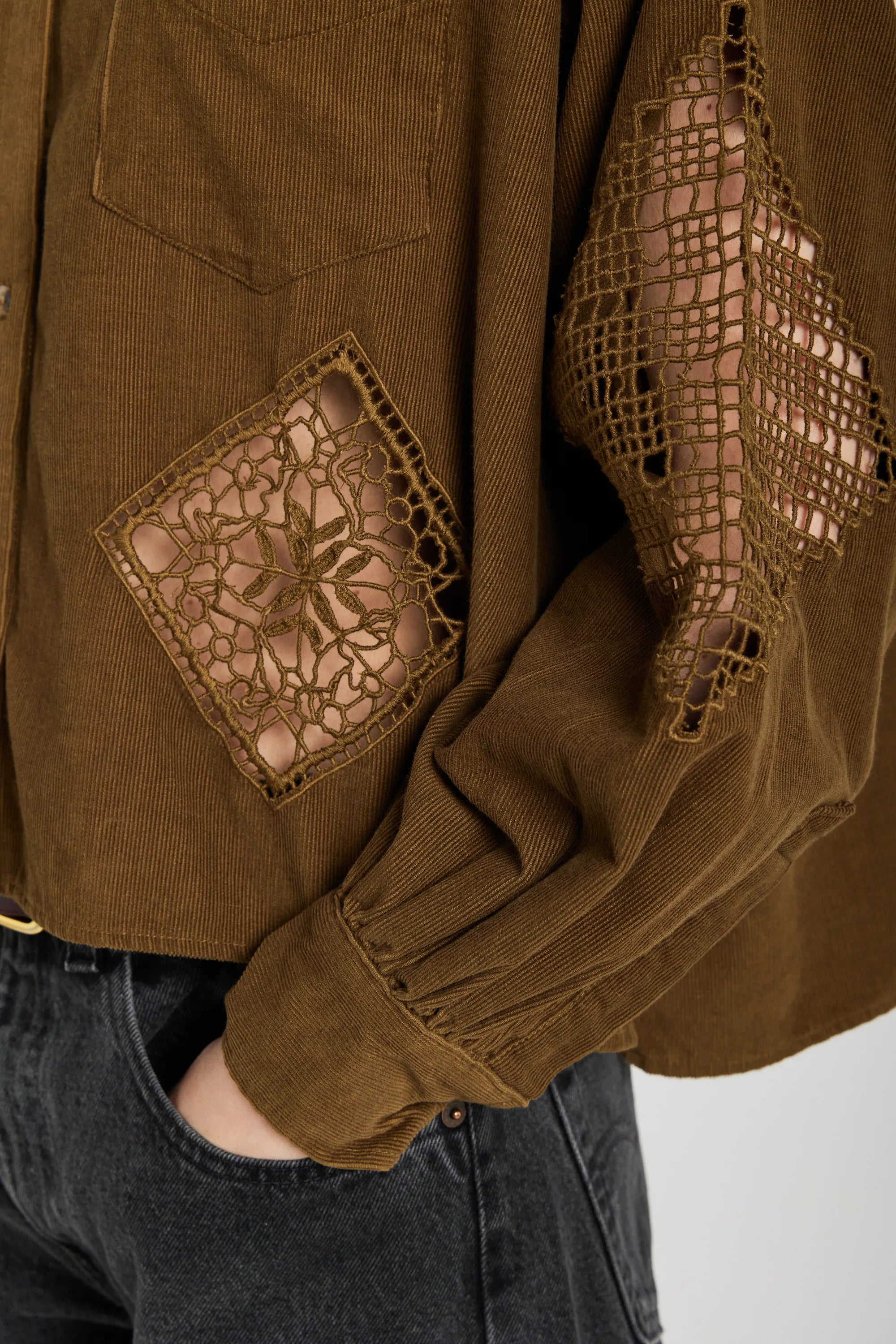 CIANA brown openwork shirt