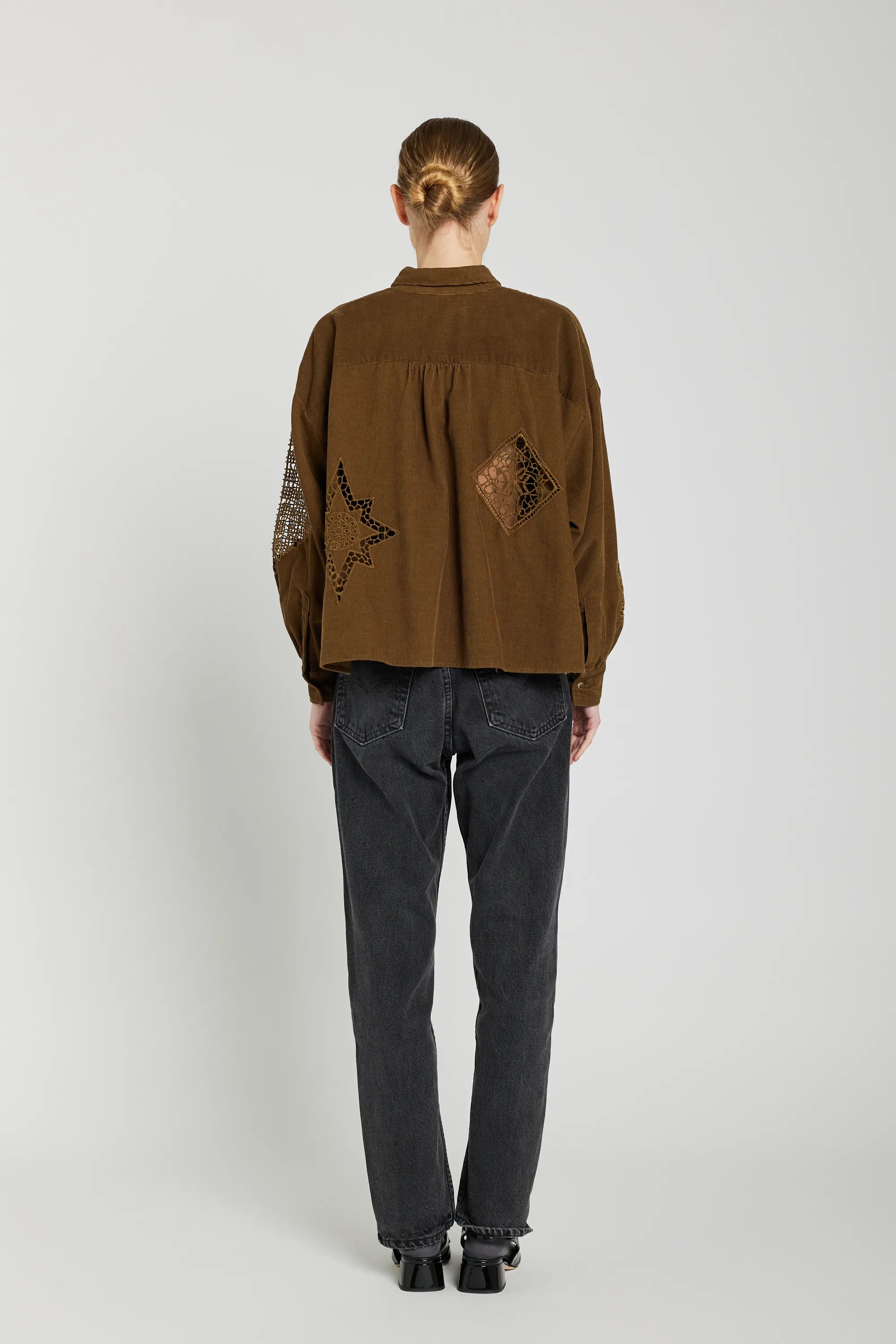 CIANA brown openwork shirt