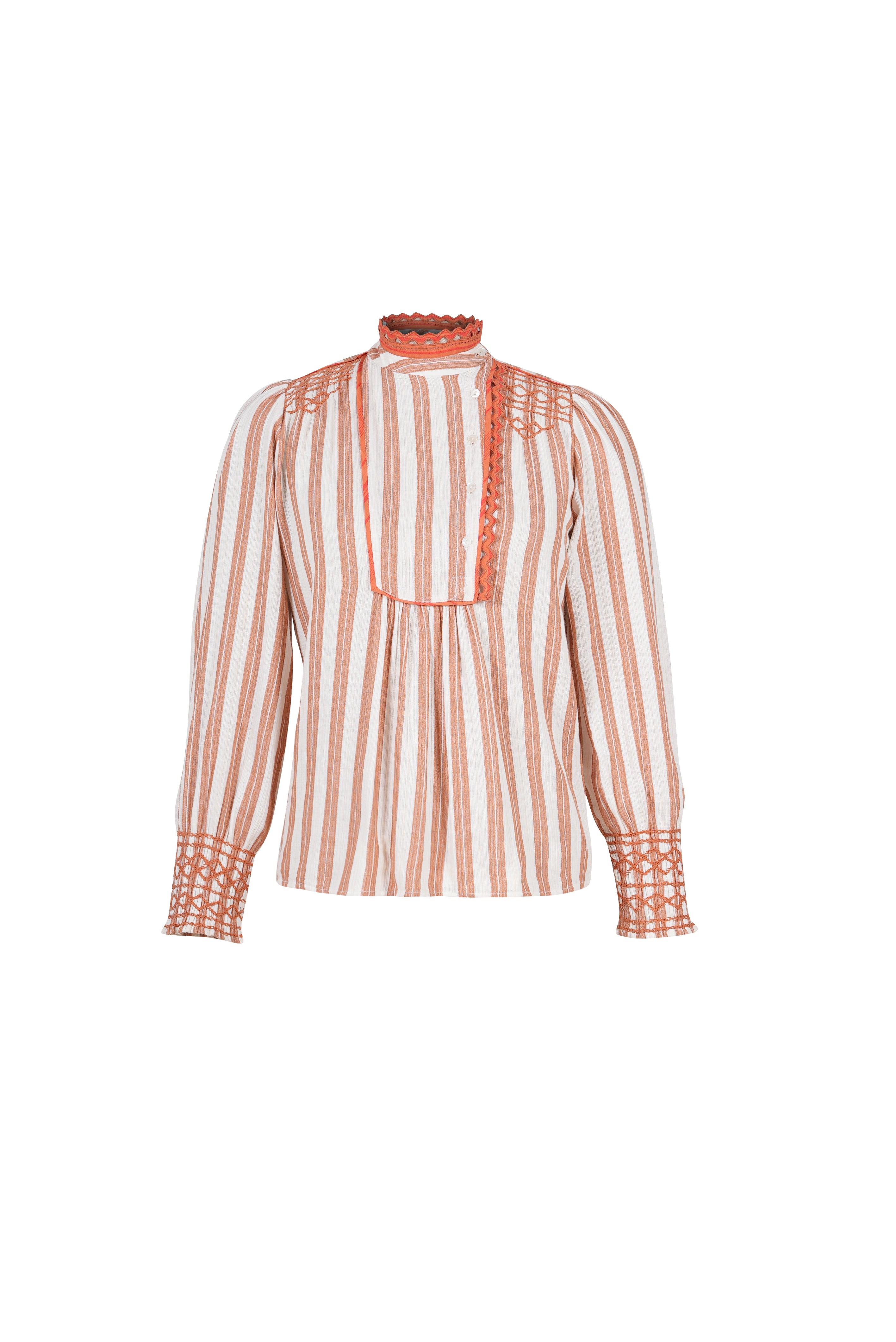 Blouse brodée terracotta CONFIDENT