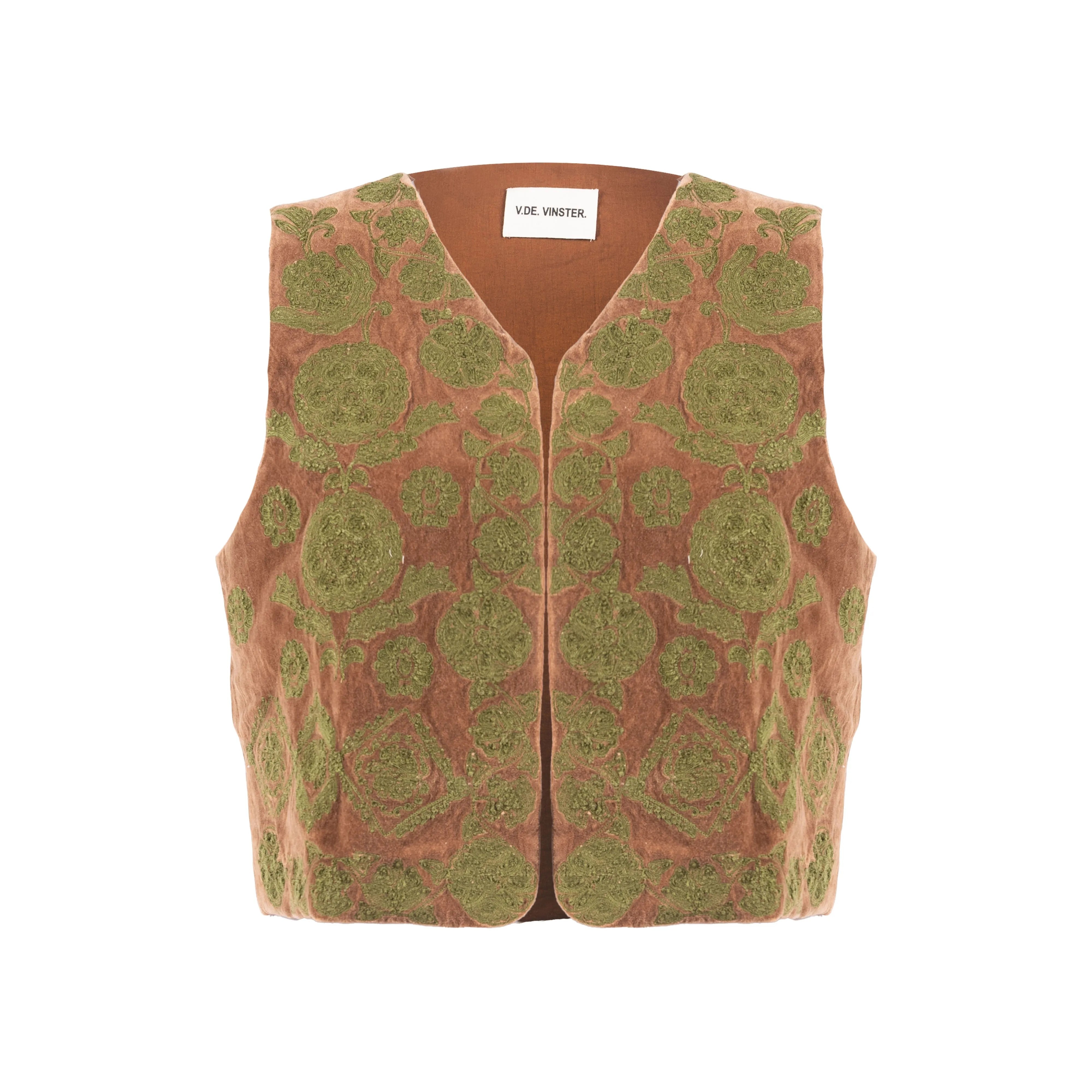 MARRON BOLERO BRODÉ V DE VINSTER