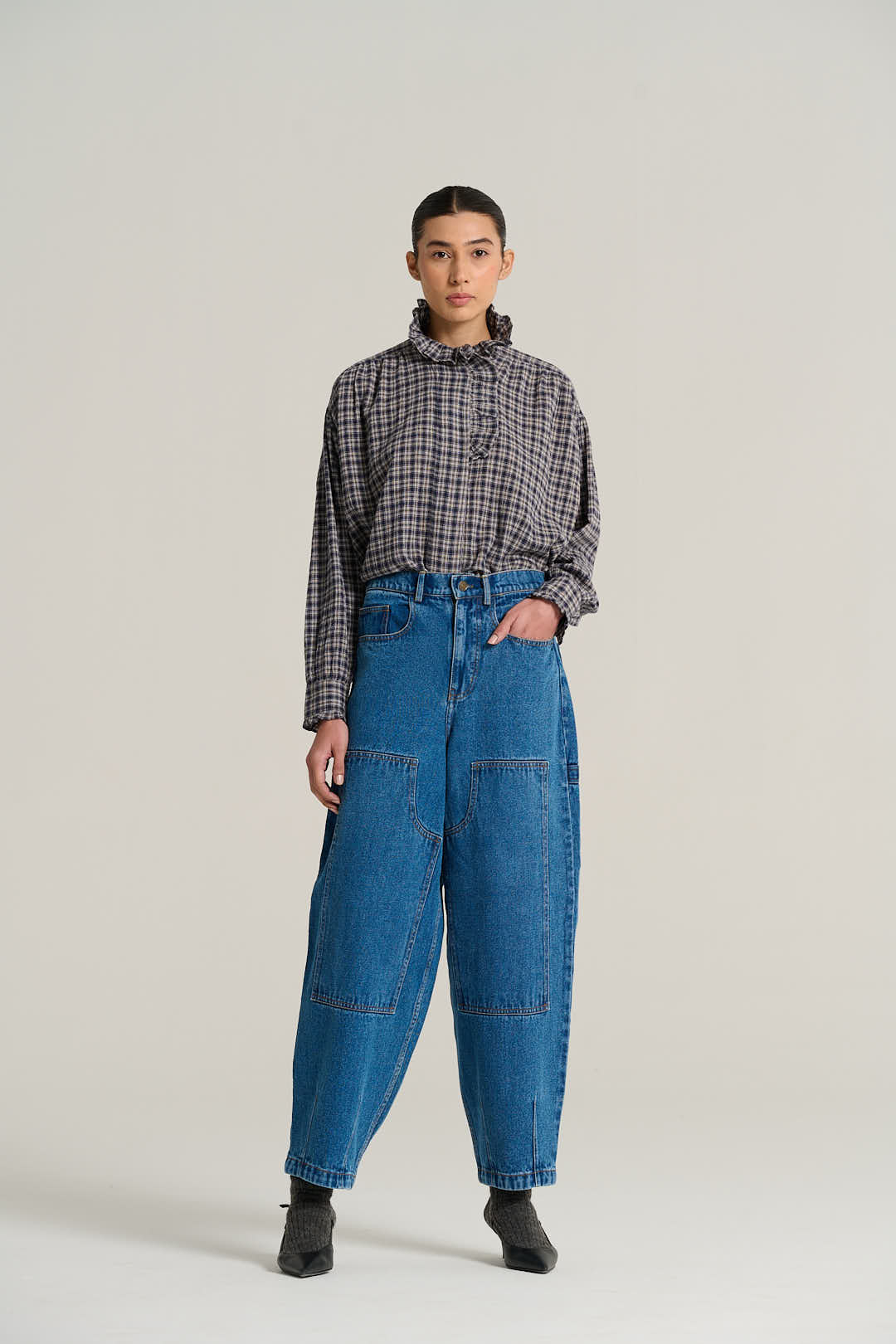 PABLO Tartan Checked Blouse