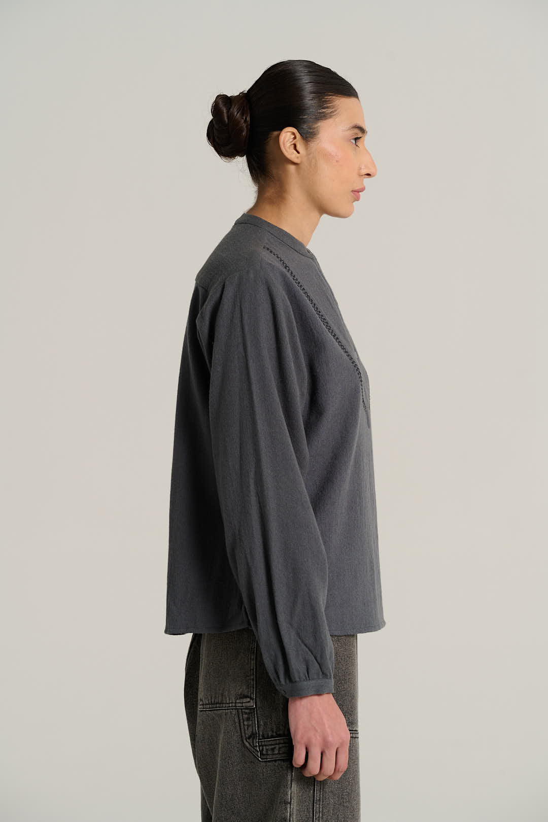 Joseph charcoal wool blouse