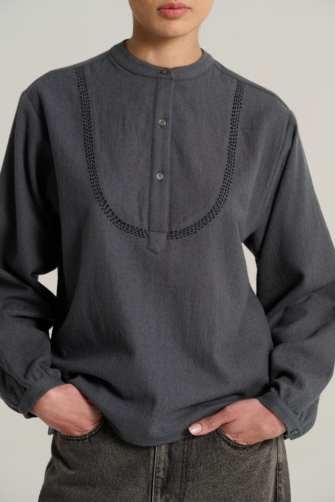 Joseph charcoal wool blouse