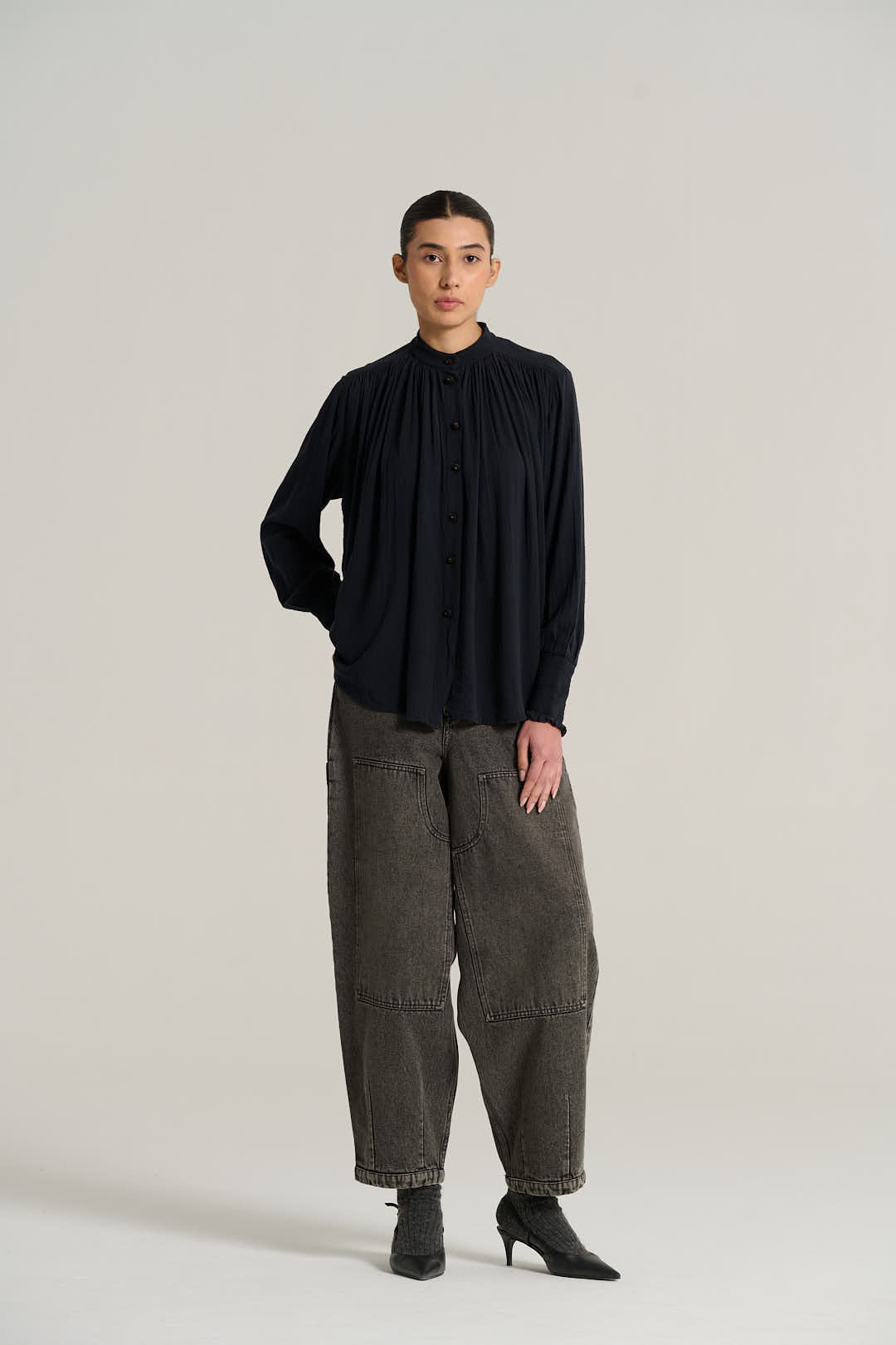CESAR Olive Wild Silk Shirt