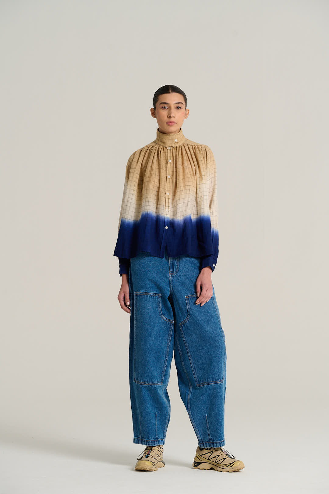 MARIUS indigo tie-dye blouse