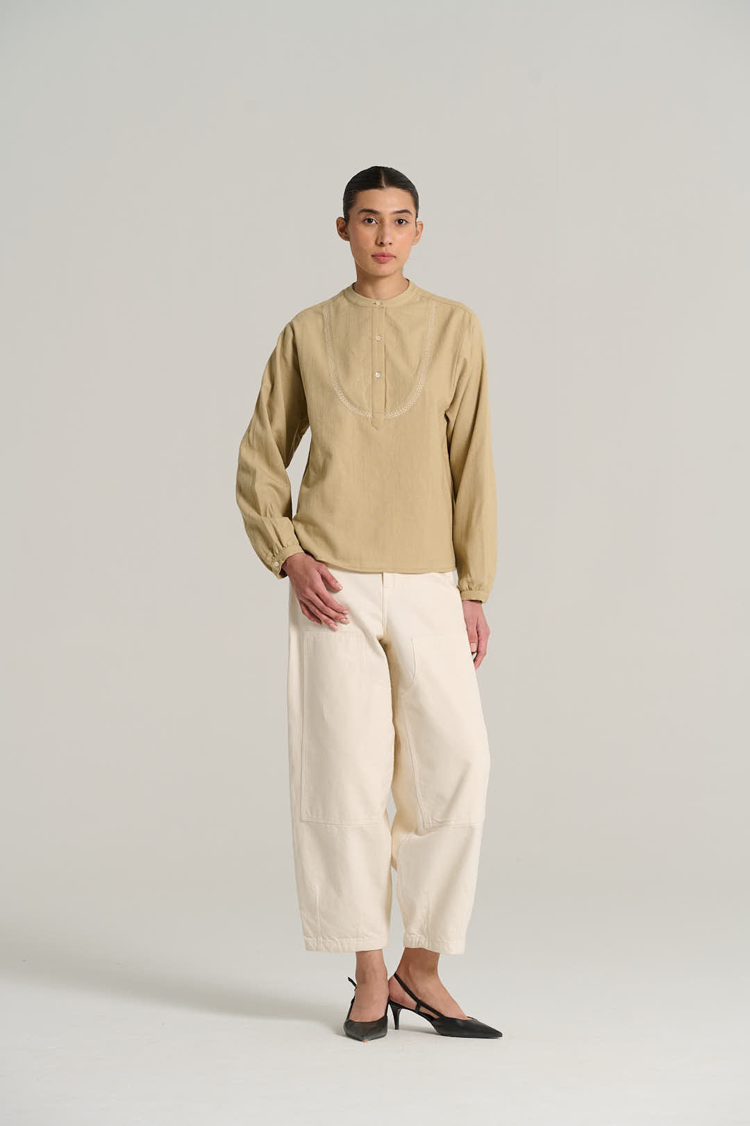 Joseph sand wool blouse