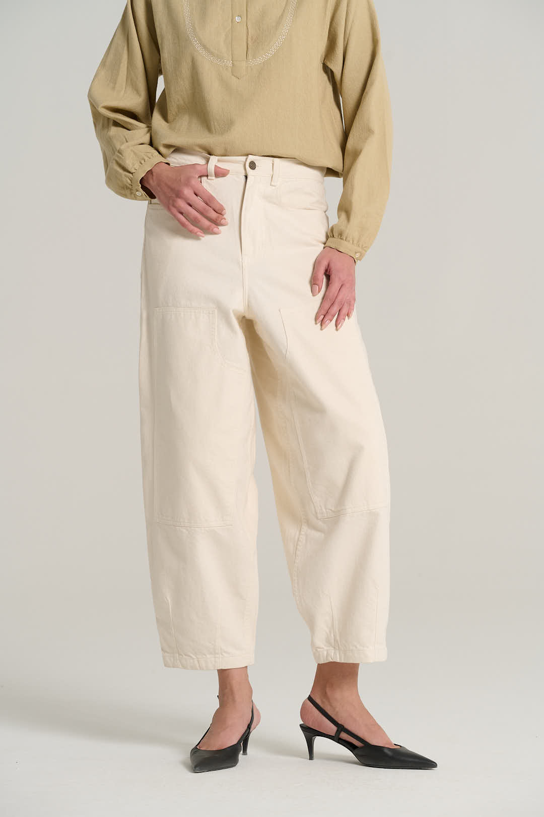 EMILE cream denim trousers