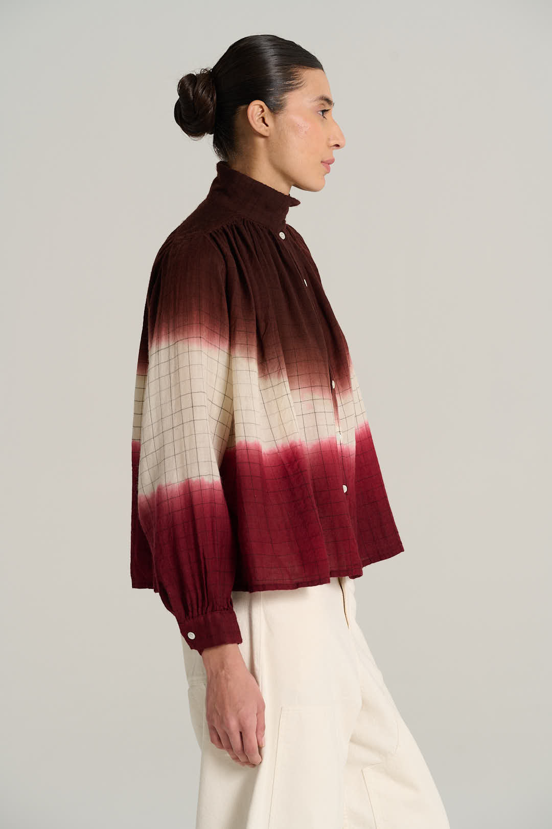 MARIUS burgundy tie-dye blouse