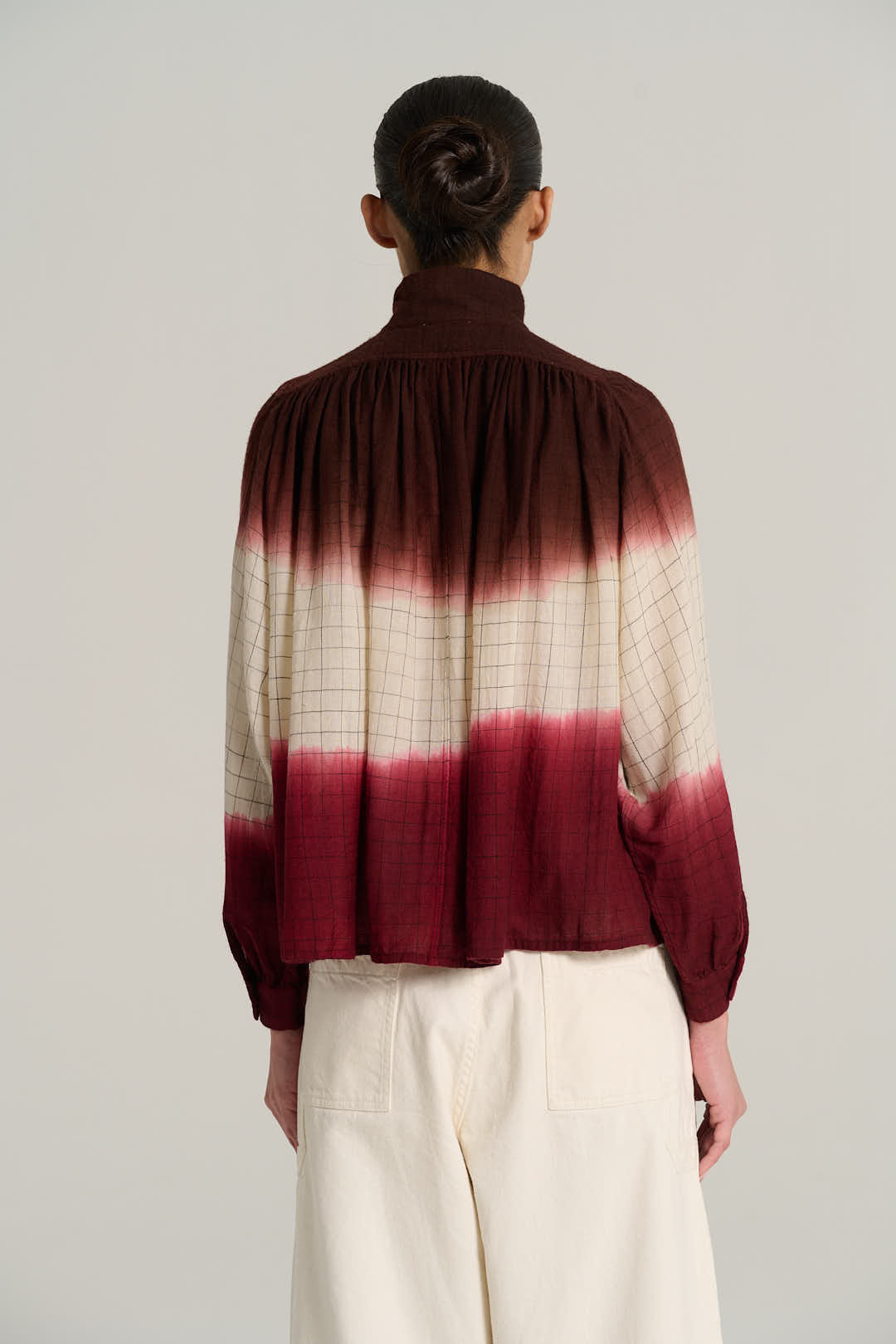 MARIUS burgundy tie-dye blouse