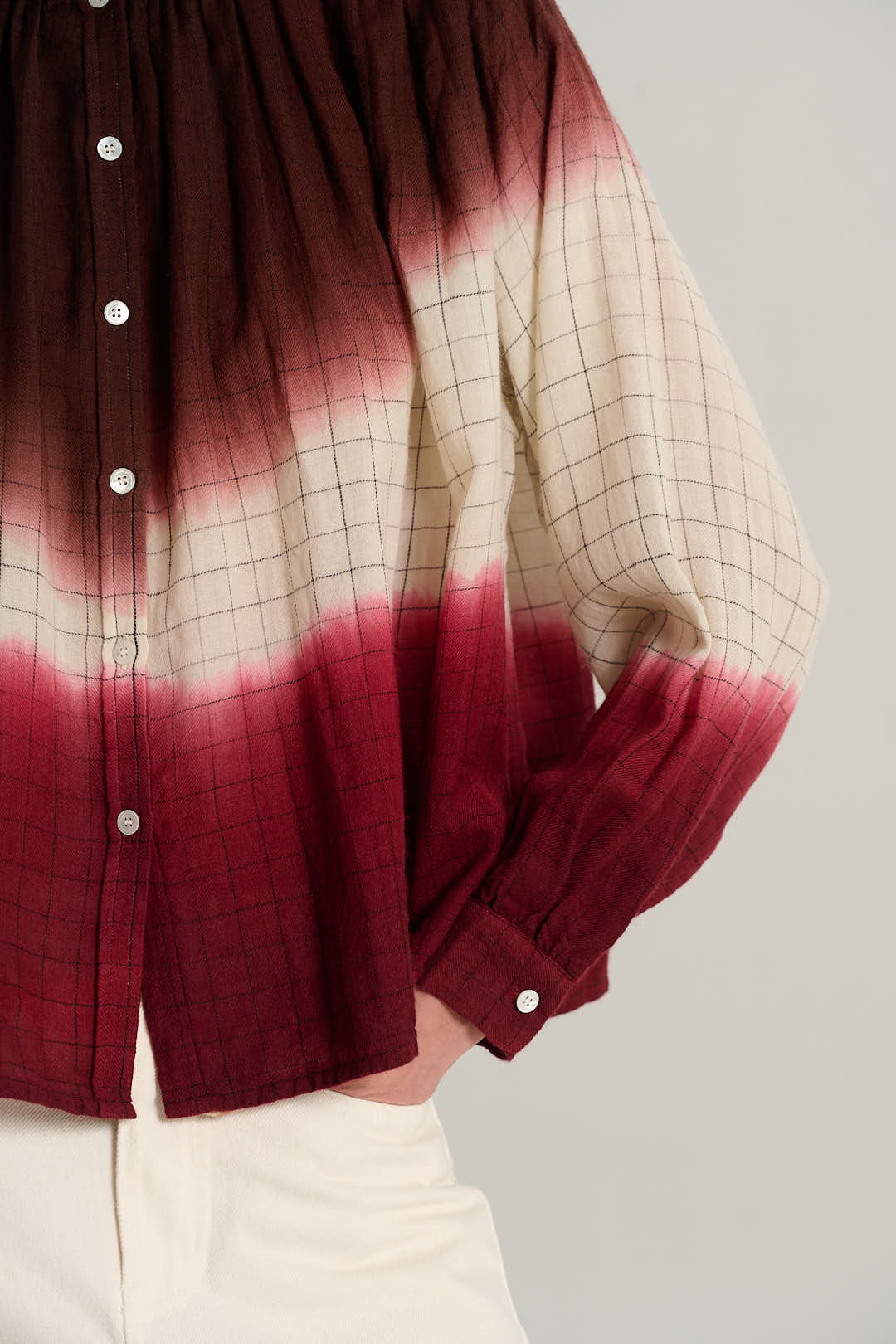 MARIUS burgundy tie-dye blouse