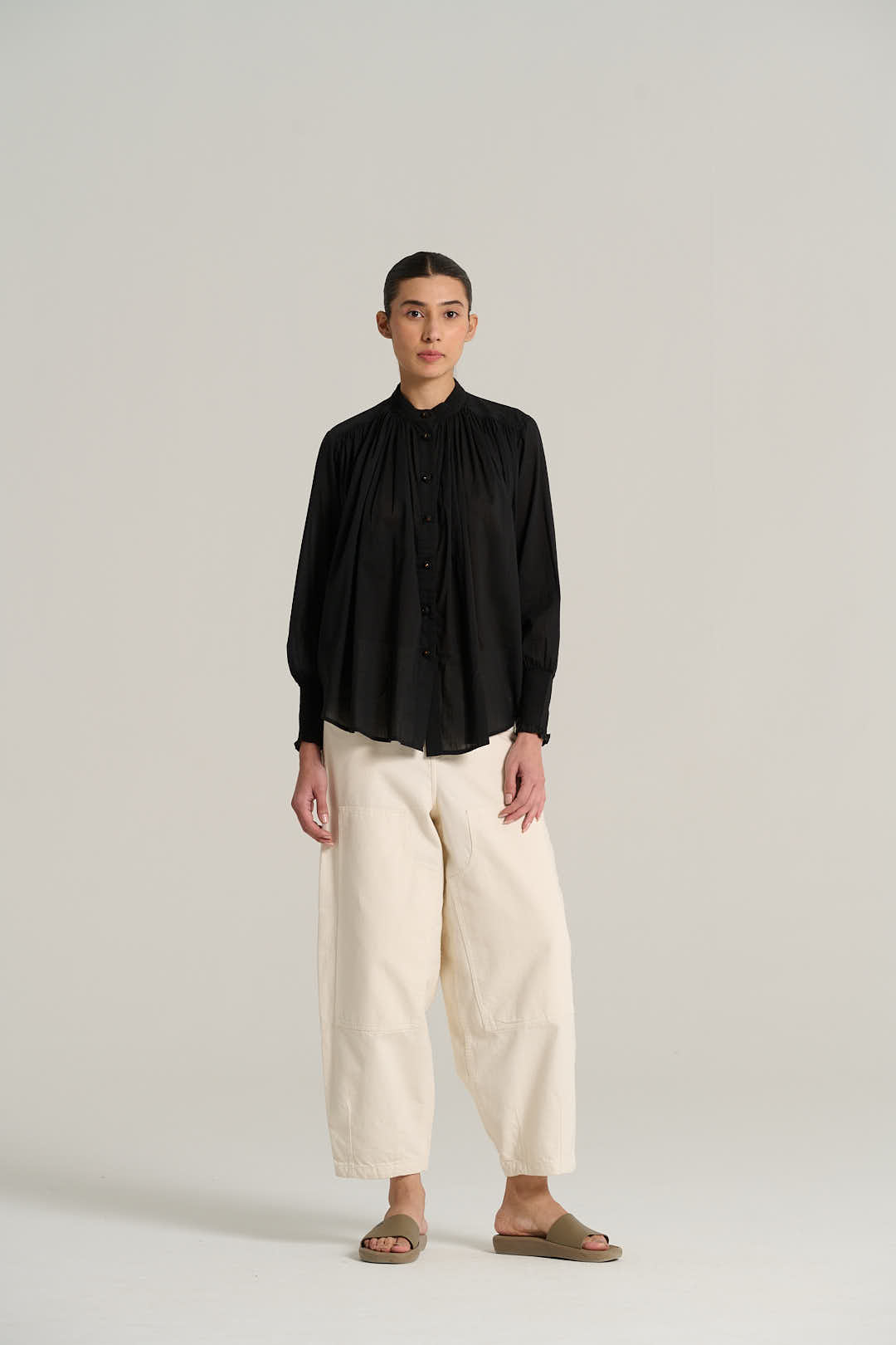 CESAR Olive Wild Silk Shirt
