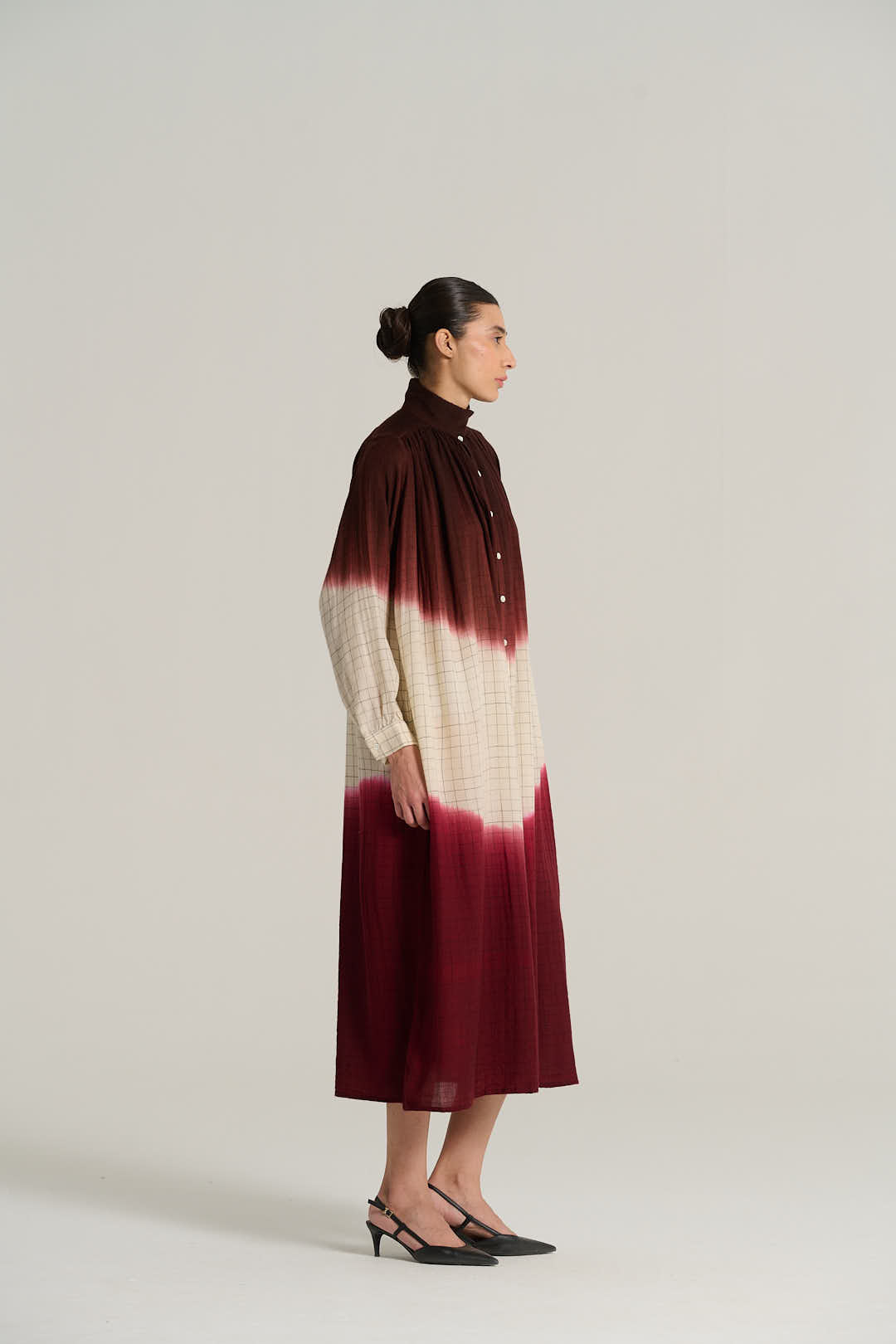 MARIUS burgundy tie-dye dress