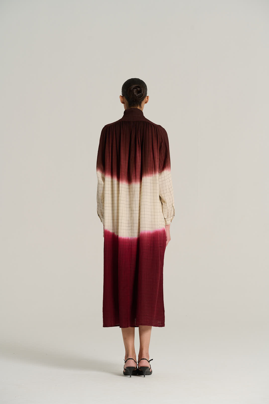 MARIUS burgundy tie-dye dress