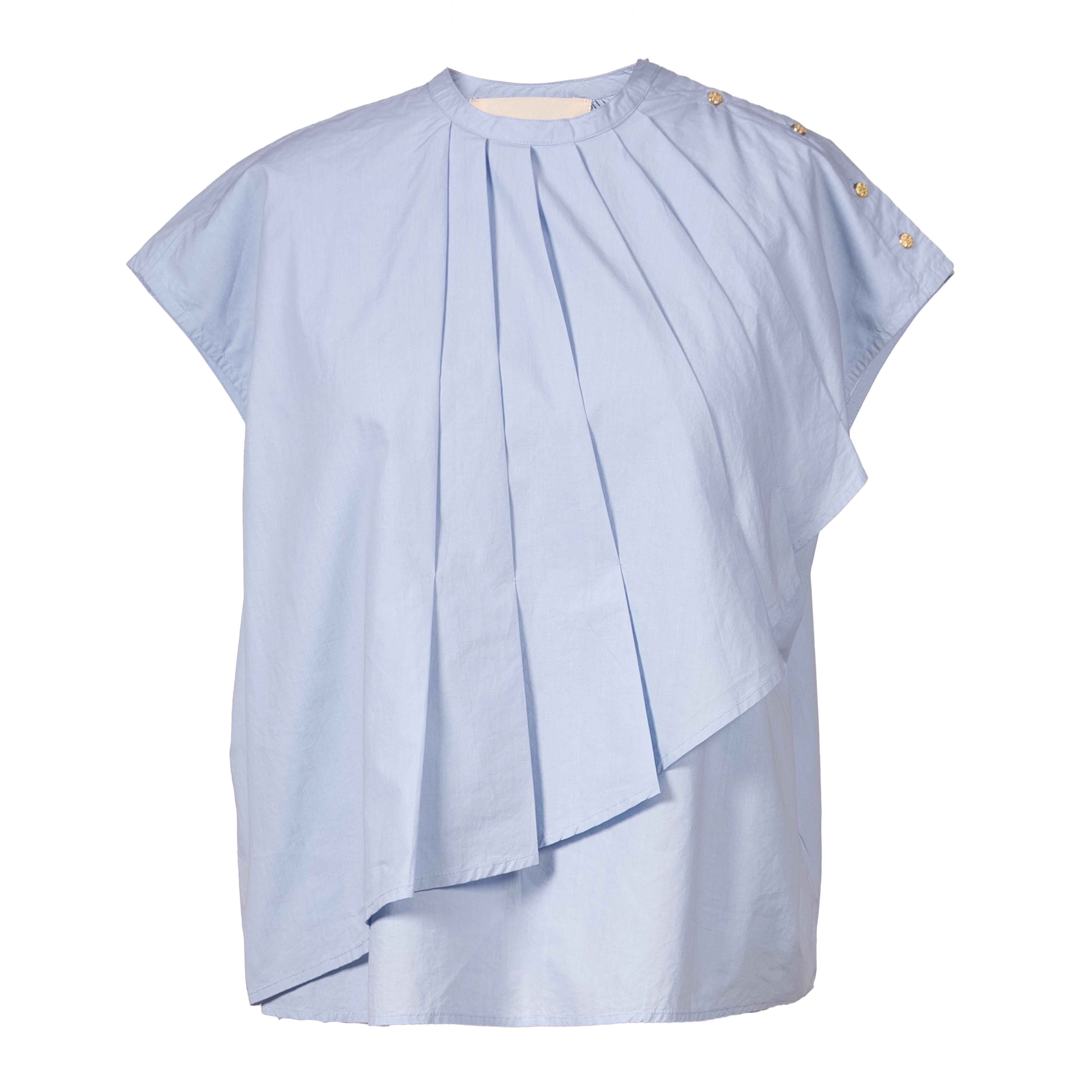 Blouse bleue ciel plissée CHICAGO