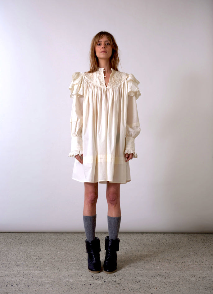 Chloé white ruffled short dress