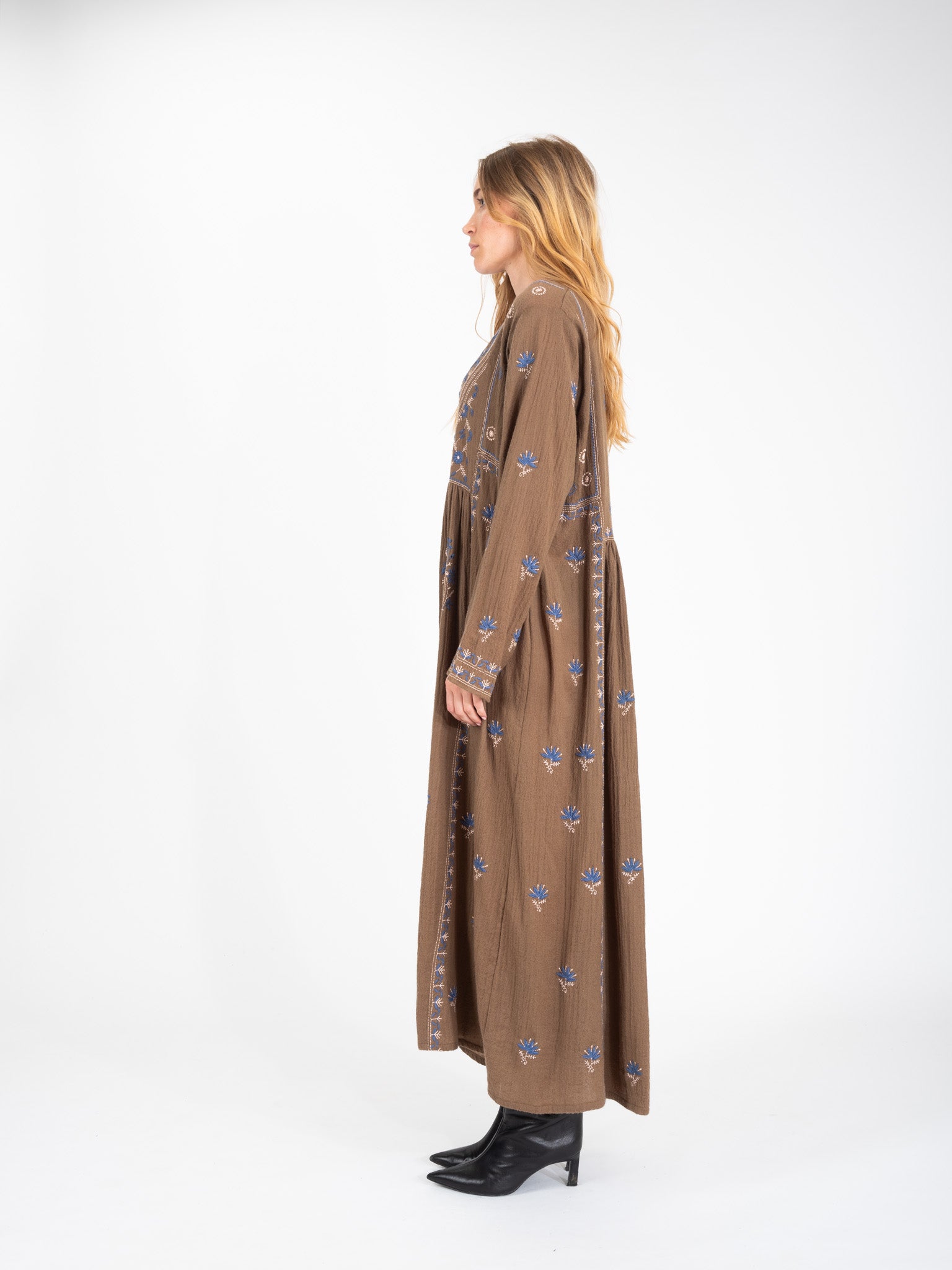 Robe kaki brodée HIPPY