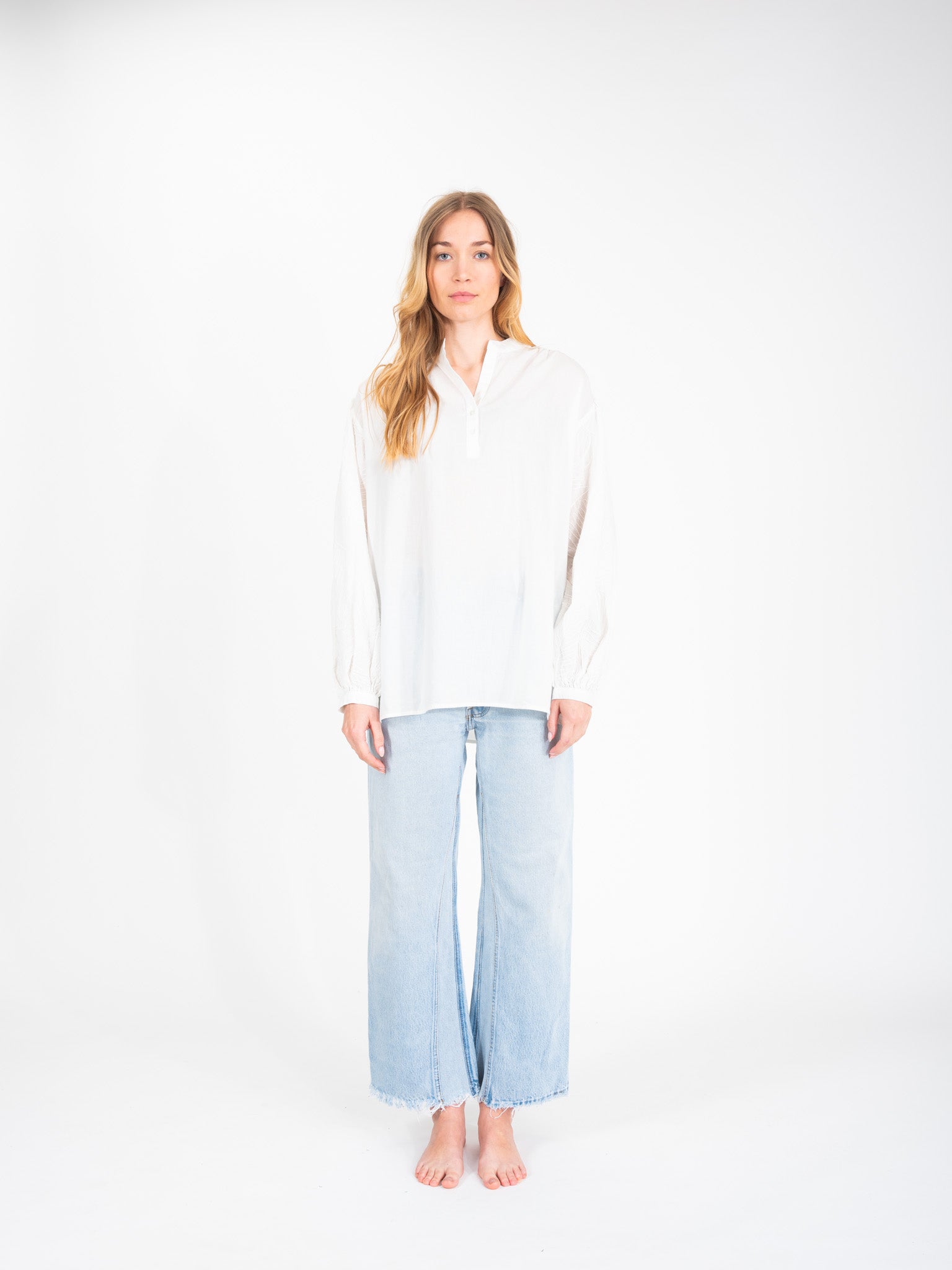 Blouse blanche brodée Océane