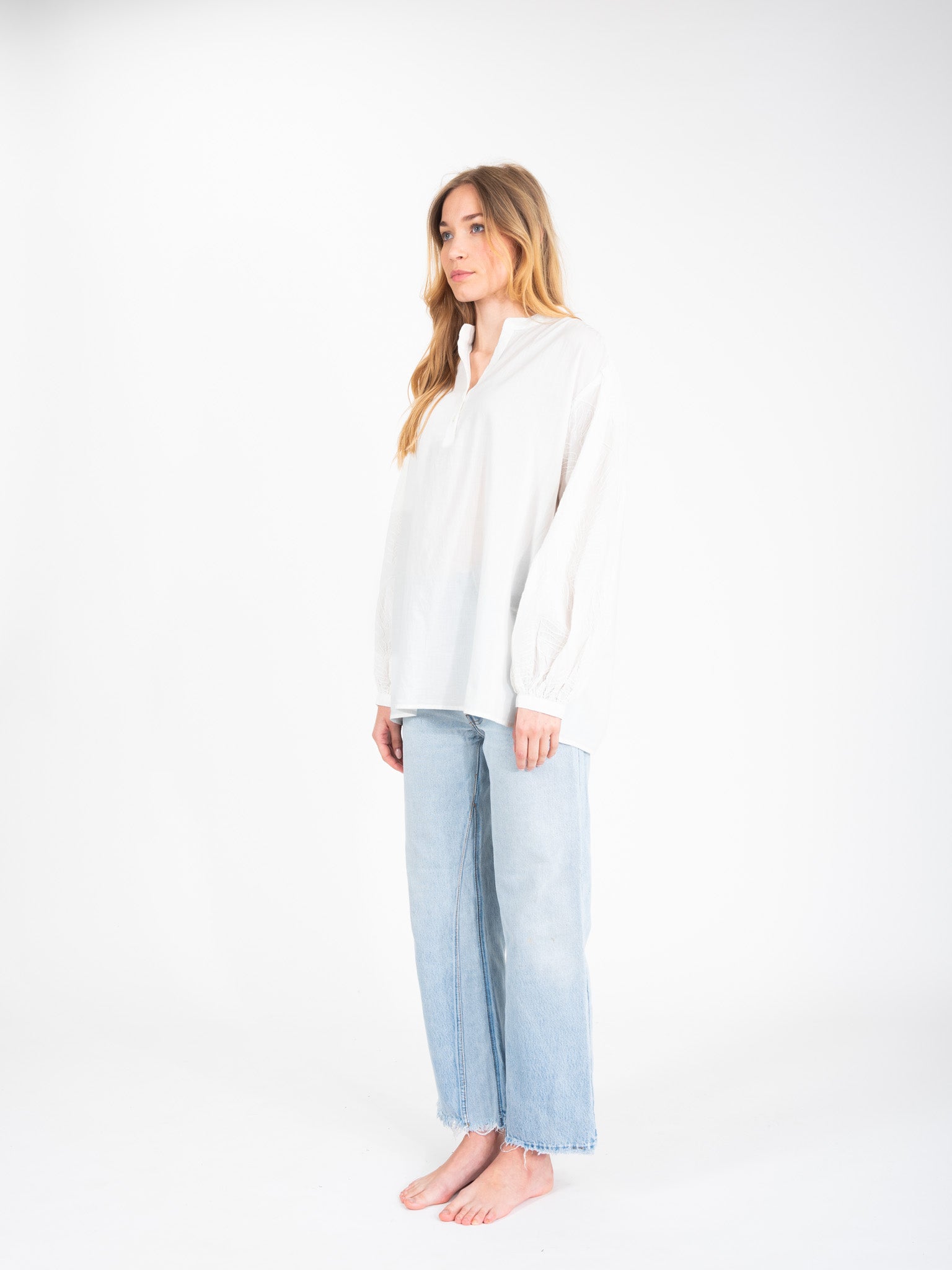 Blouse blanche brodée Océane
