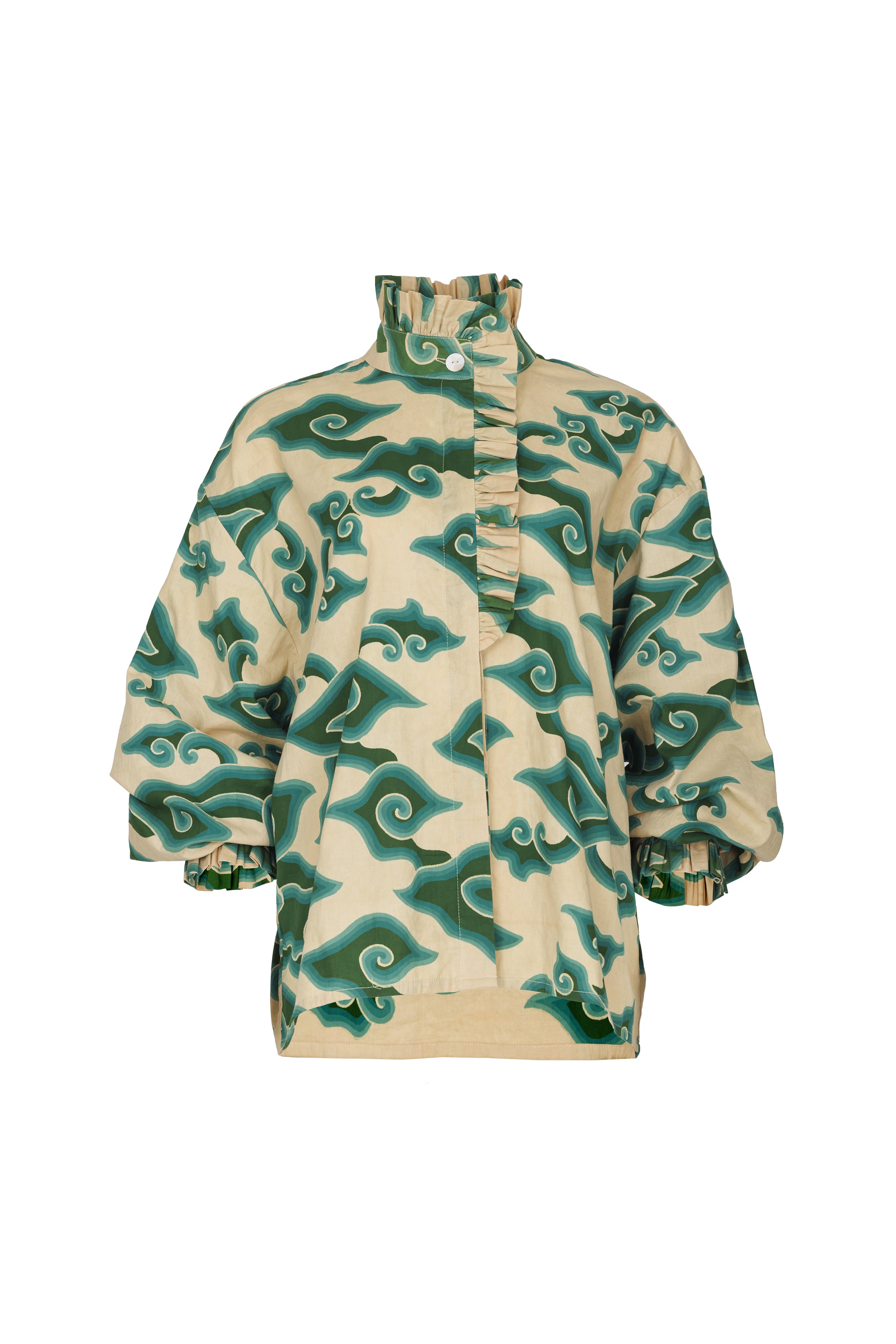 ECSTASY green printed blouse