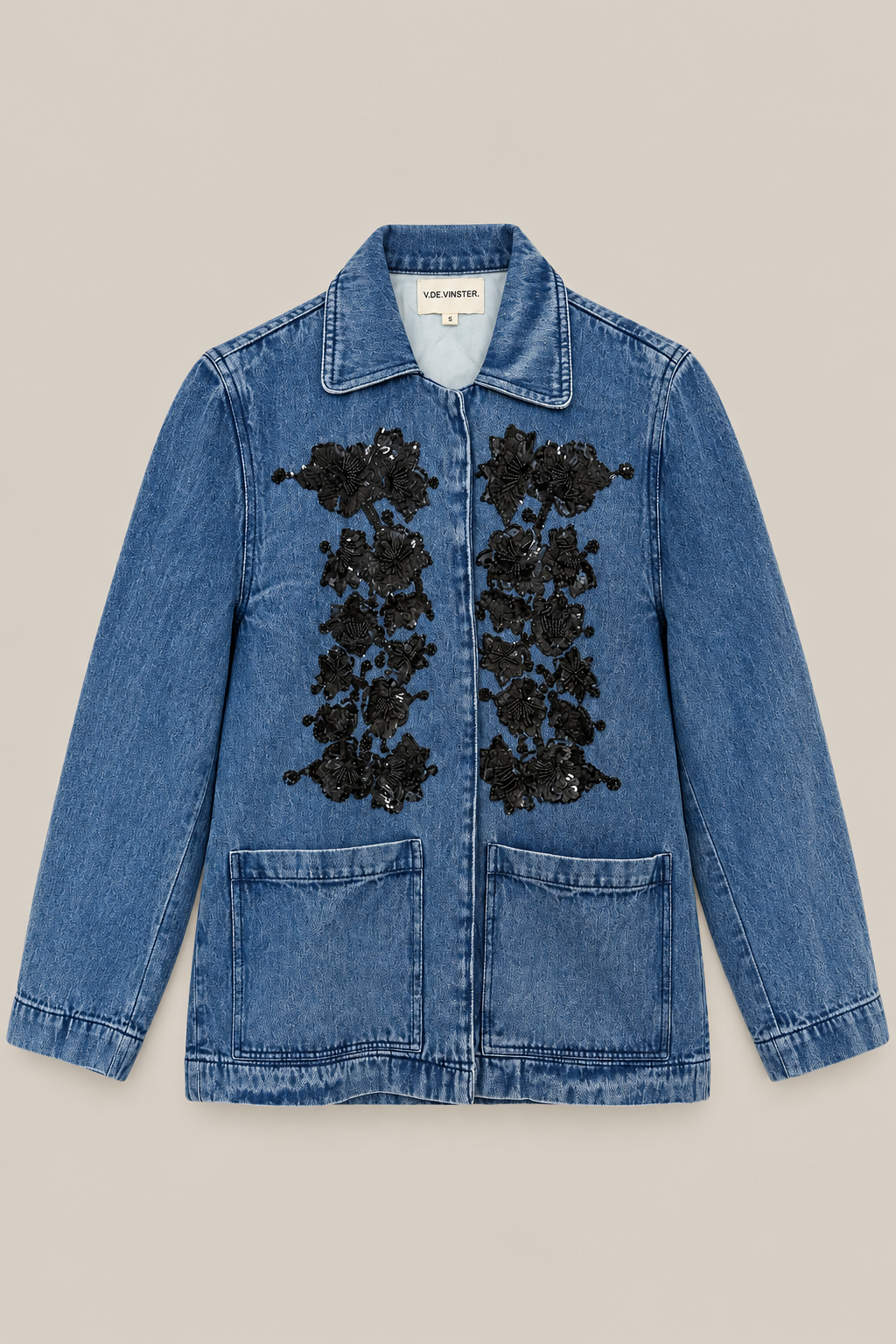 EMILE embroidered blue denim jacket