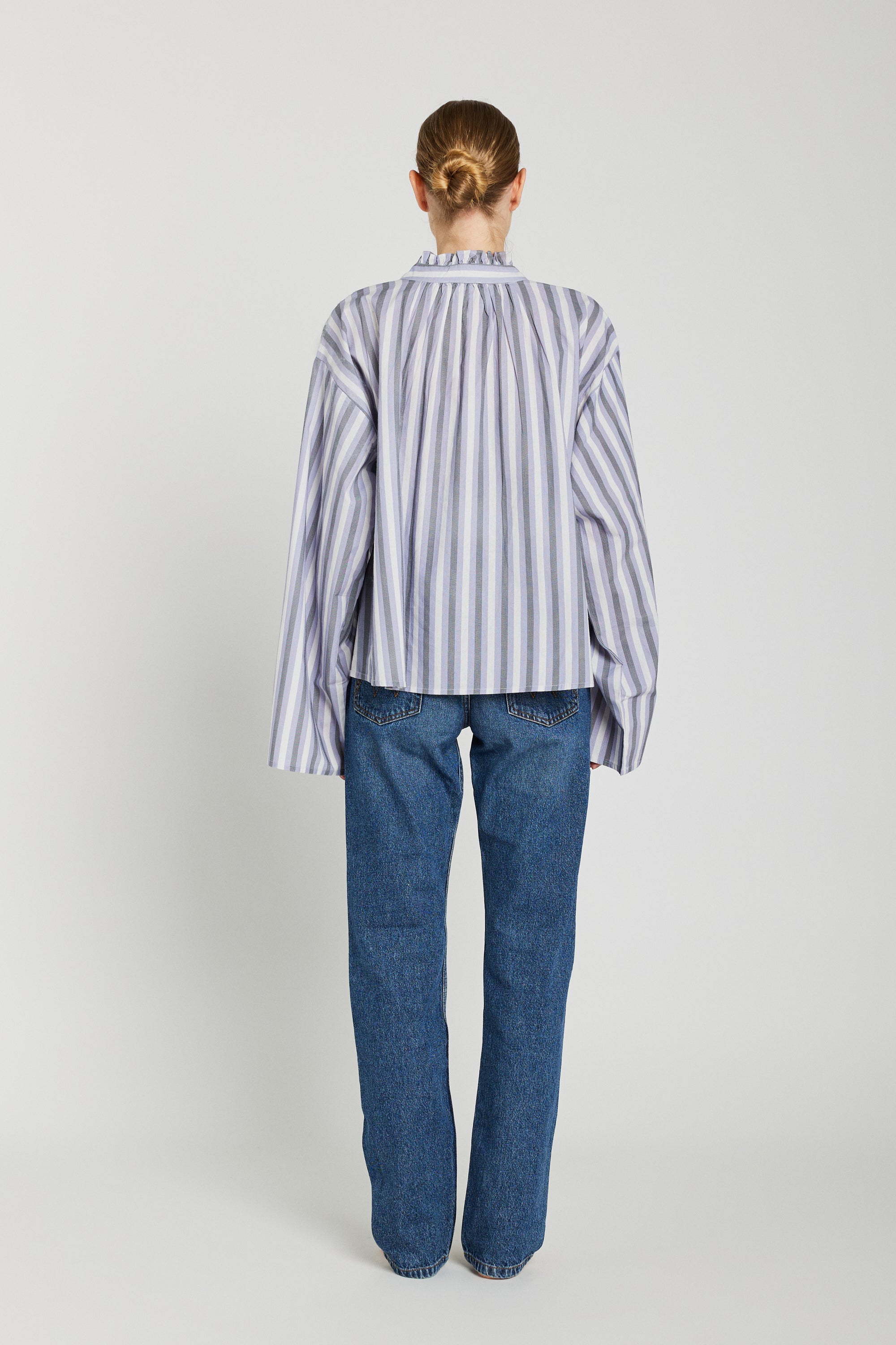 GANGA embroidered striped blouse
