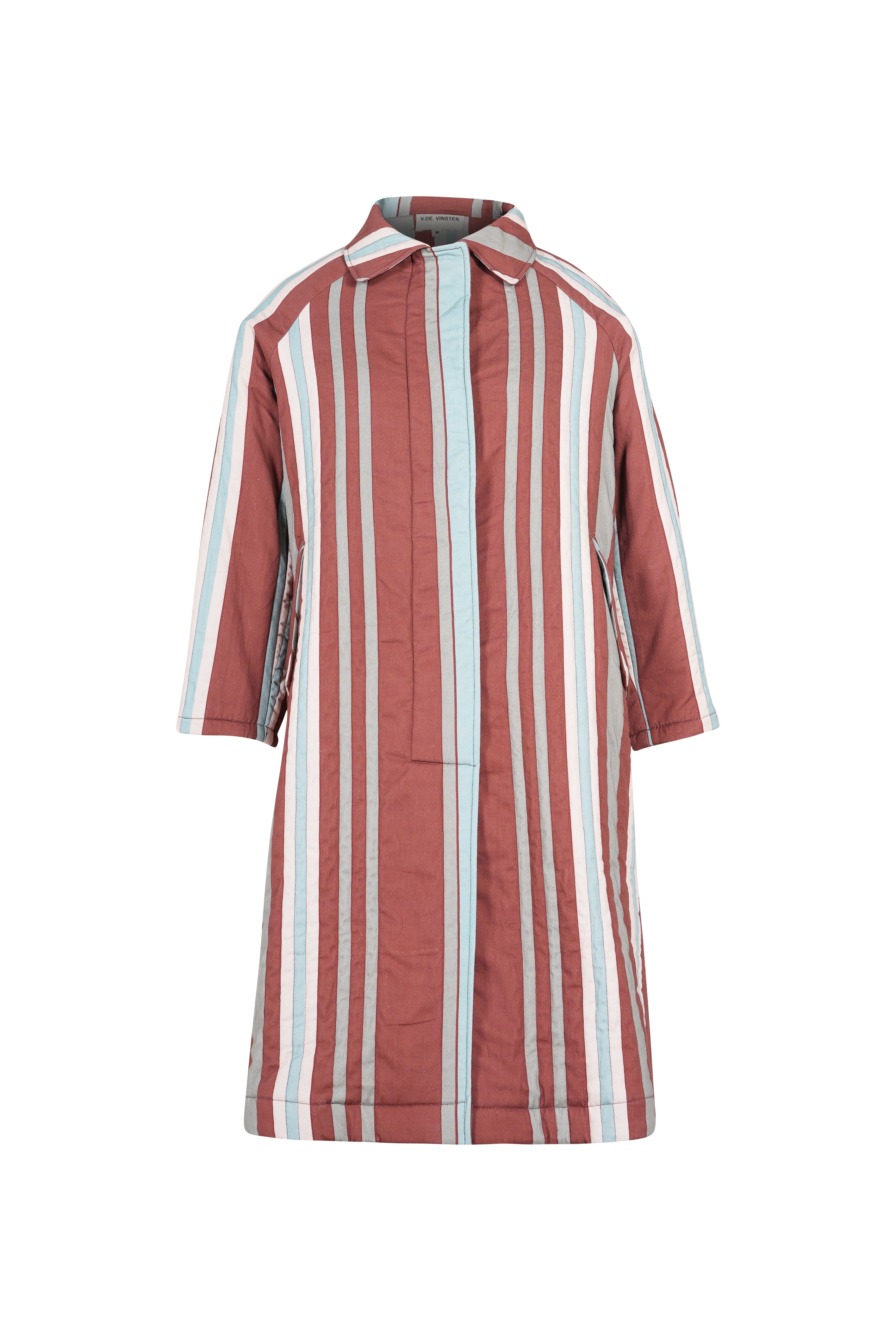 HAPPY blue striped quilted coat