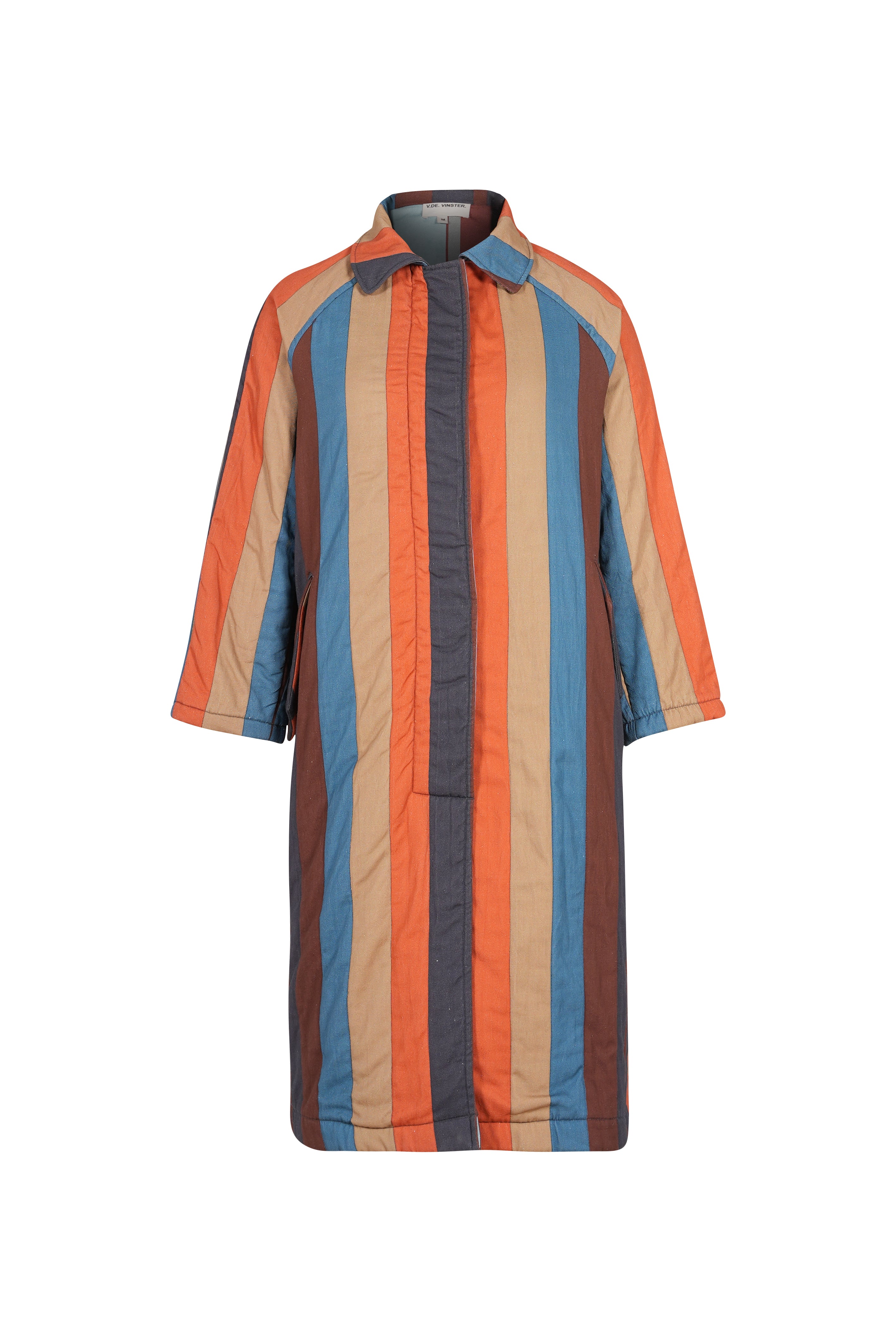 HAPPY orange striped quilted coat