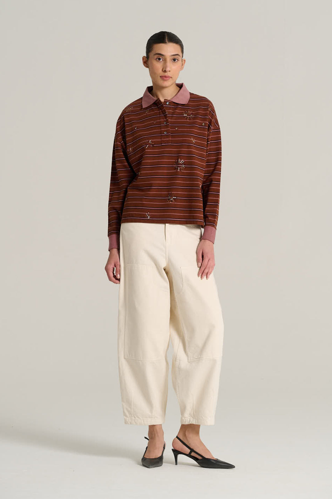 Polo rayé terracotta HENRI