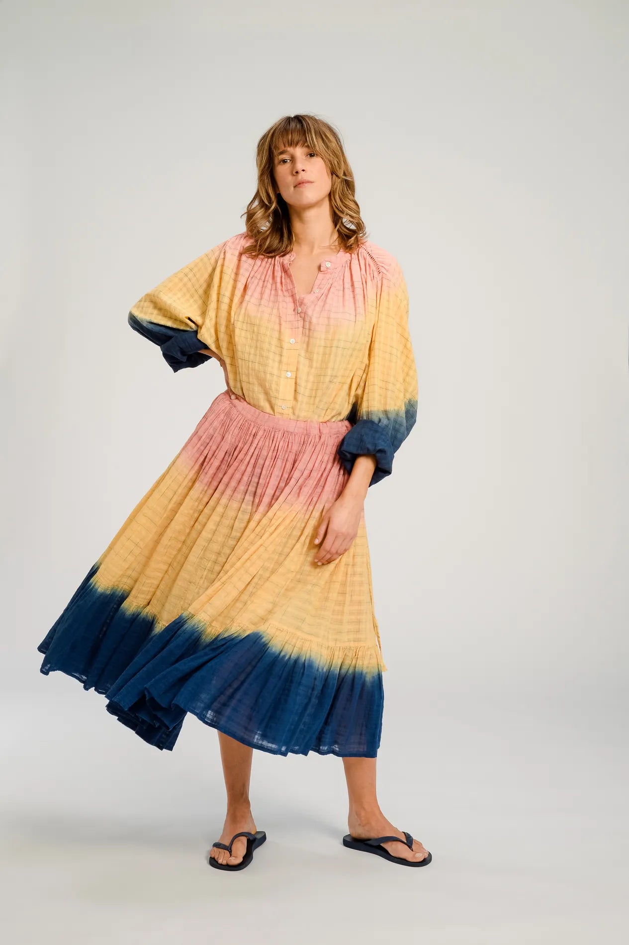 PINK HIMI YELLOW BLUE SKIRT V DE VINSTER