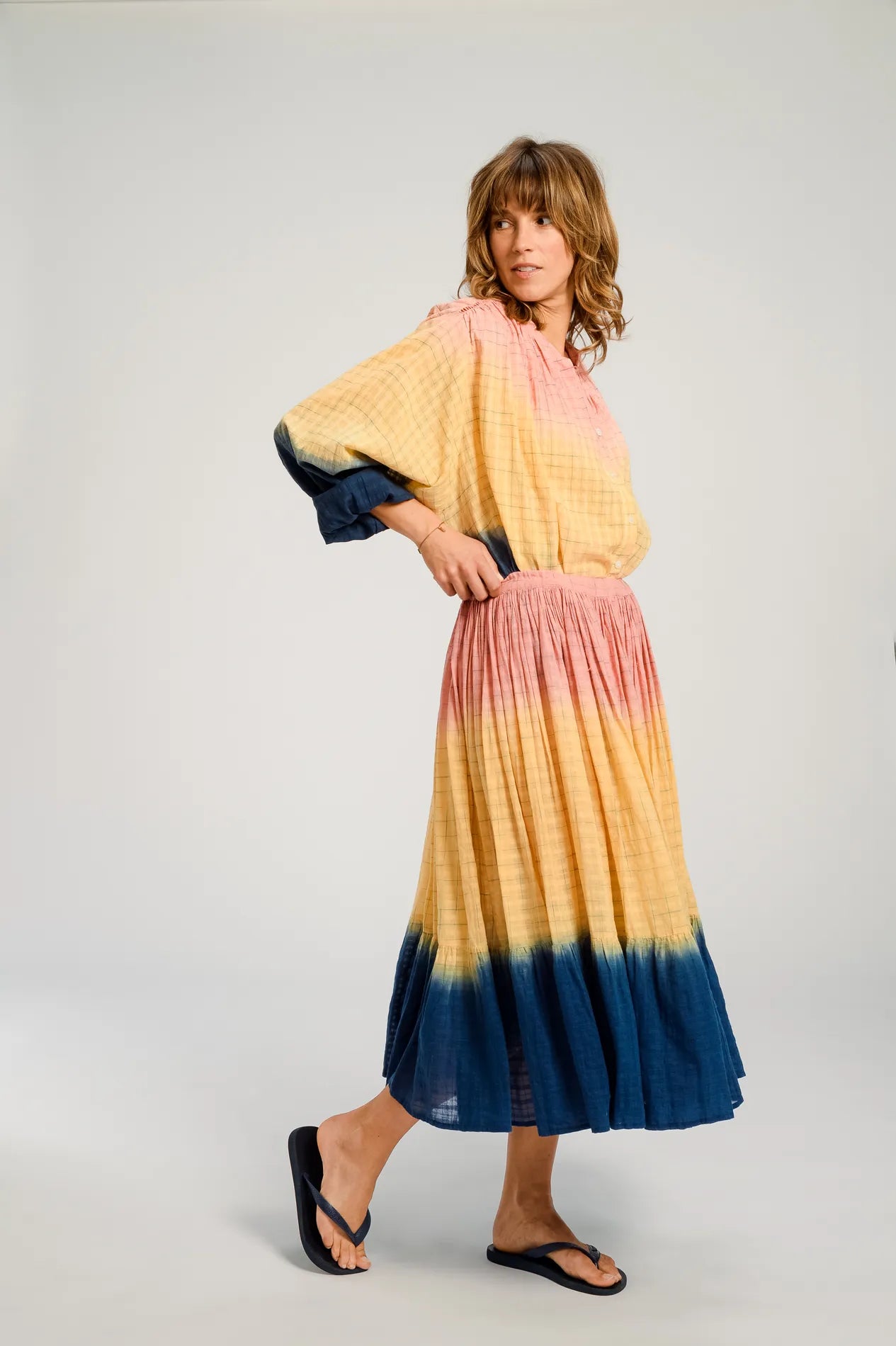 HIMI YELLOW PINK BLUE SKIRT V DE VINSTER