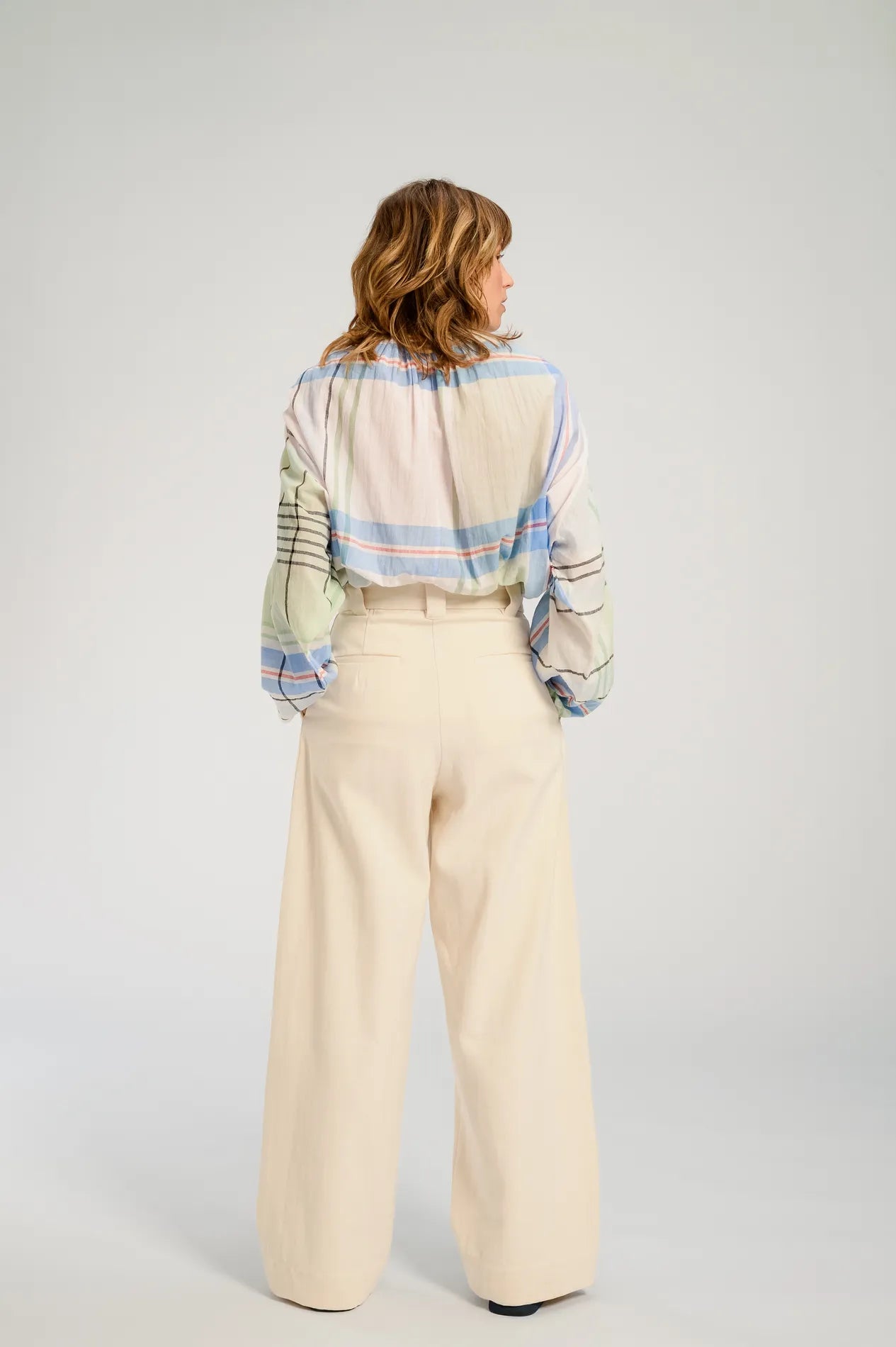 TARTAN BLOUSE HOKKAIDO BLEU V DE VINSTER