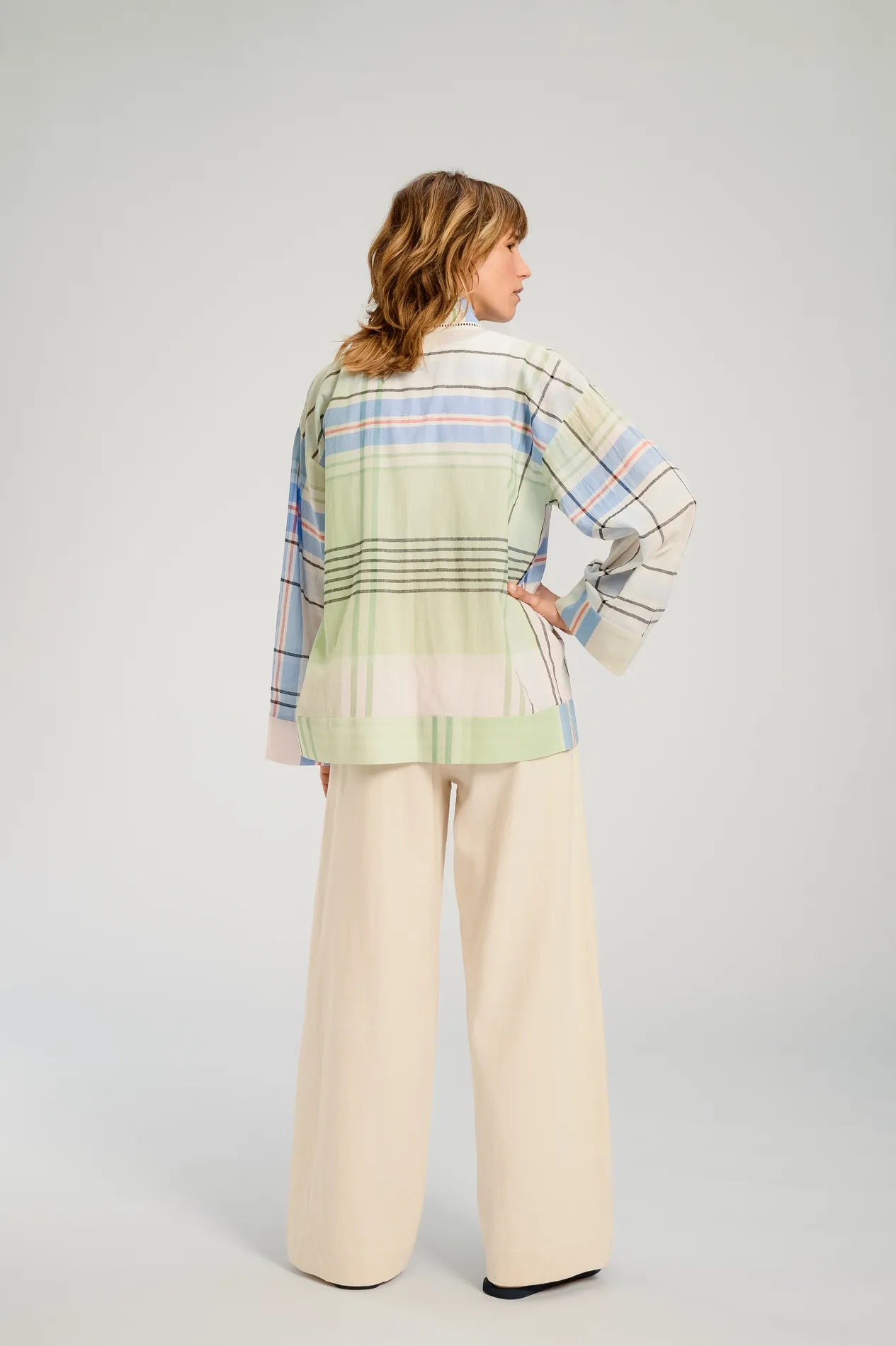 V DE VINSTER KIMONO BLEU VERT HOKKAIDO