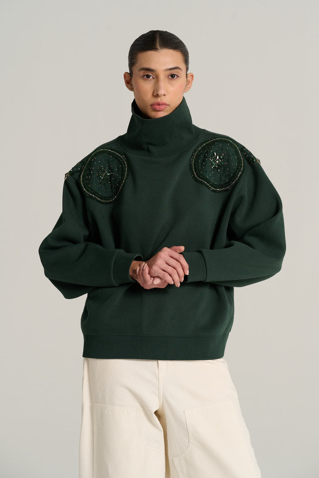 Forest green turtleneck sweater JACQUES