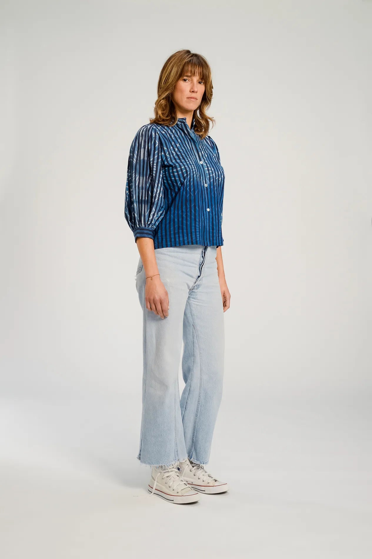 Blouse teintée bleu JODPUR